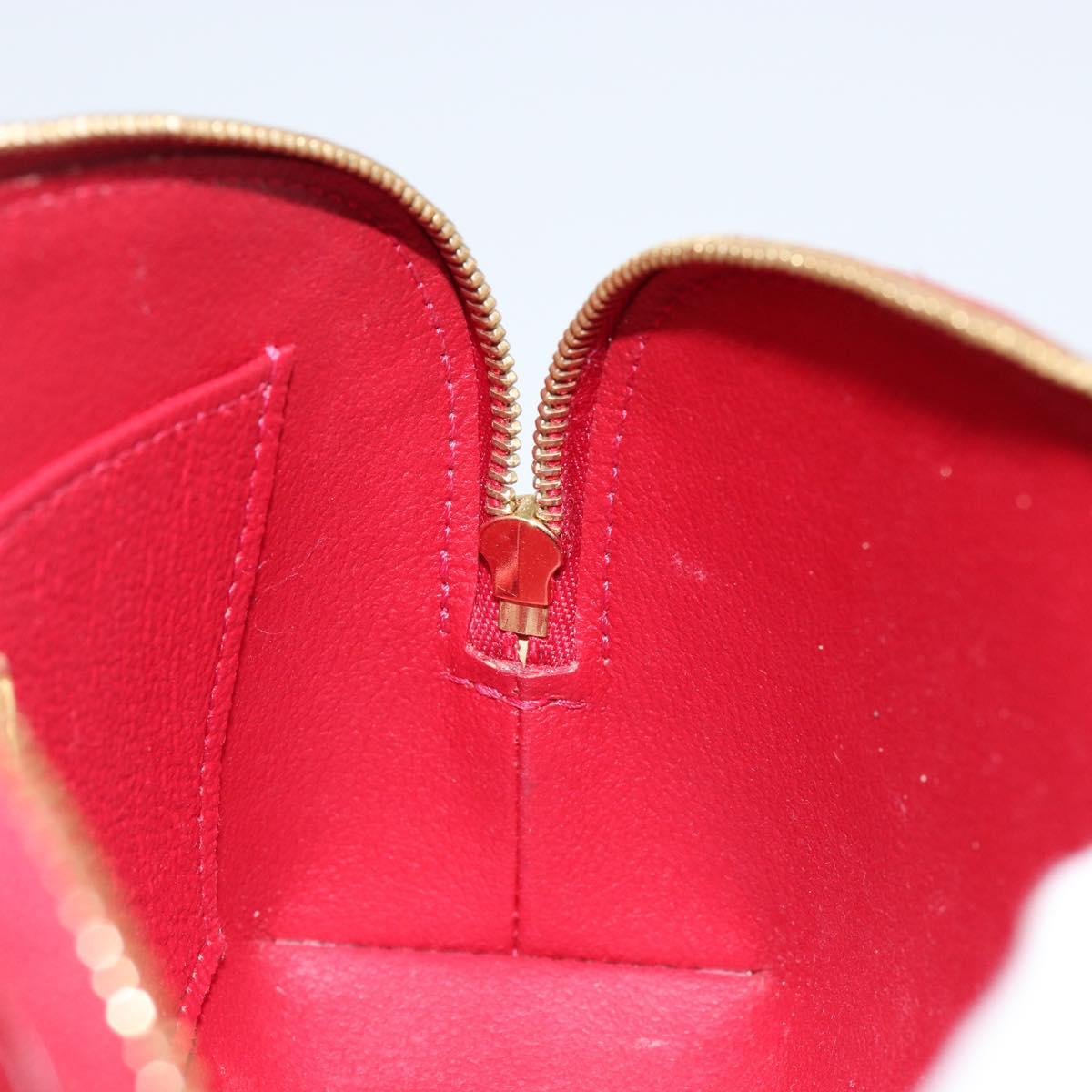 LOUIS VUITTON Vernis Rayure Pochette Cosmetic Pomme D'amour M91721 Auth 142996