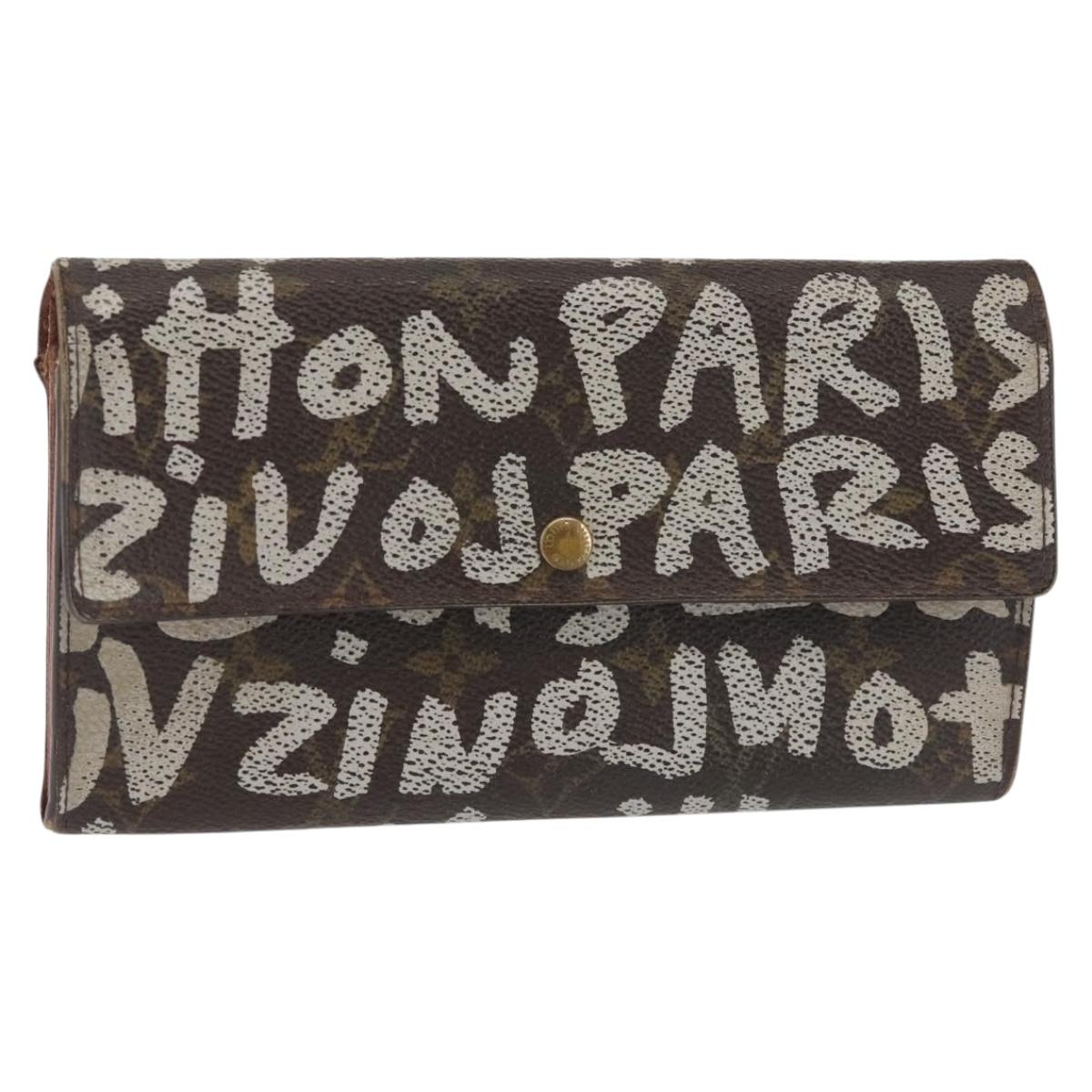 LOUIS VUITTON Monogram Graffiti Porte Monnaie Credit White M92189 LV Auth 143002