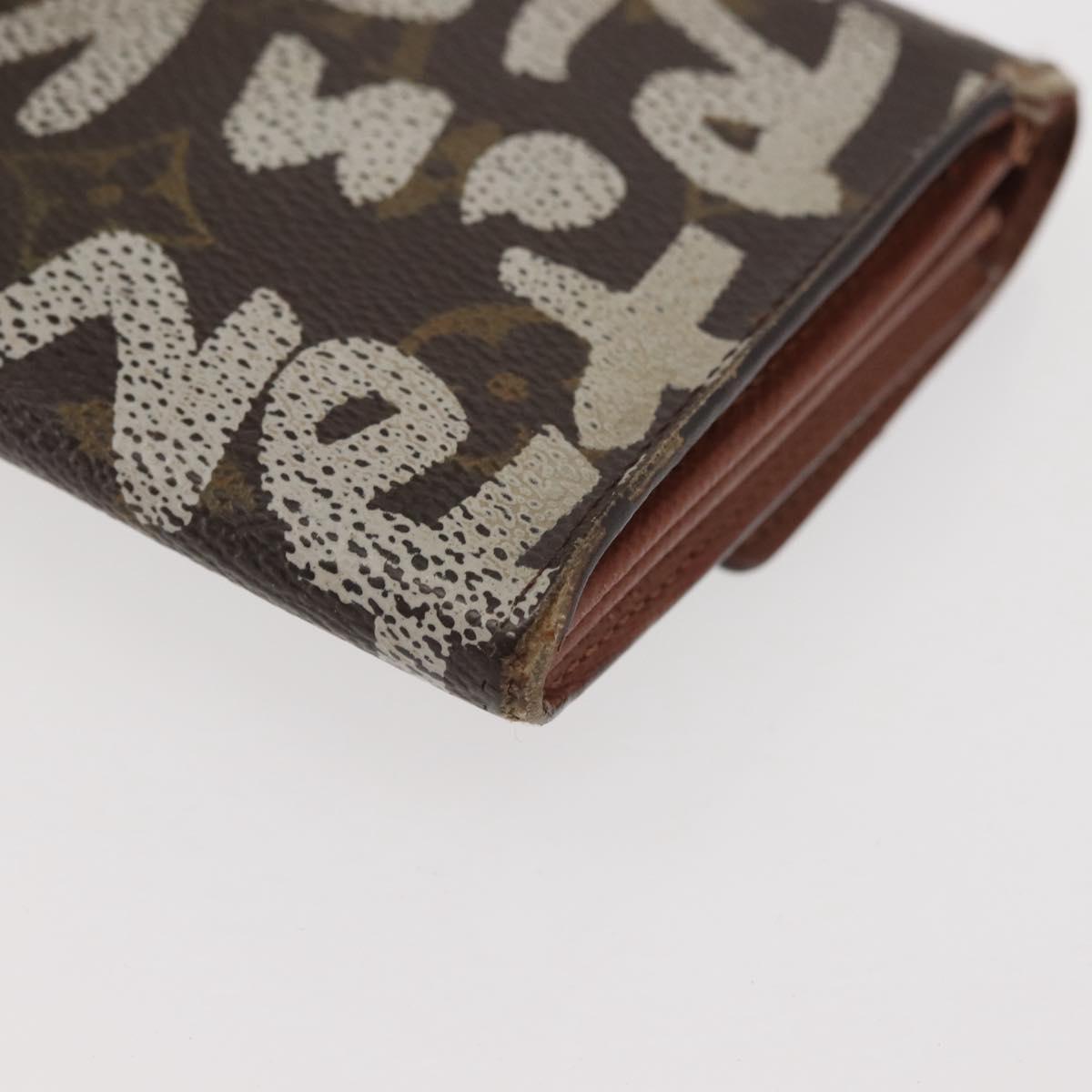 LOUIS VUITTON Monogram Graffiti Porte Monnaie Credit White M92189 LV Auth 143002