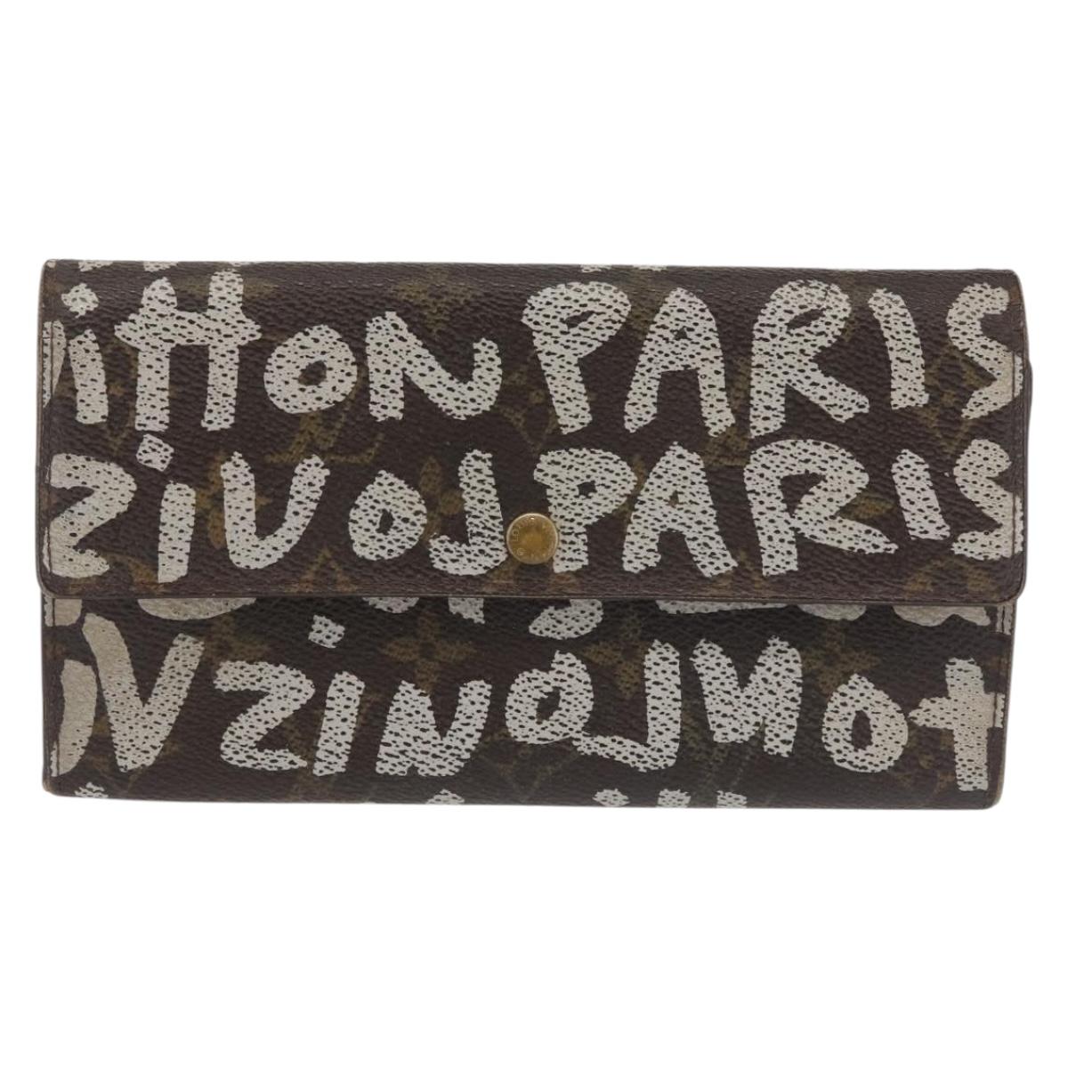 LOUIS VUITTON Monogram Graffiti Porte Monnaie Credit White M92189 LV Auth 143002