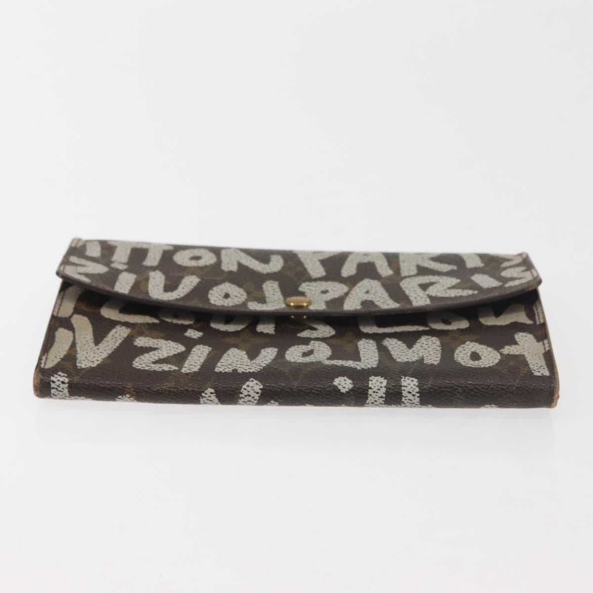 LOUIS VUITTON Monogram Graffiti Porte Monnaie Credit White M92189 LV Auth 143002