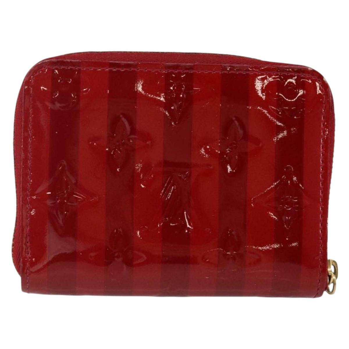 LOUIS VUITTON Vernis Rayure Zippy Coin Purse Pomme D'amour M91720 LV Auth 143005