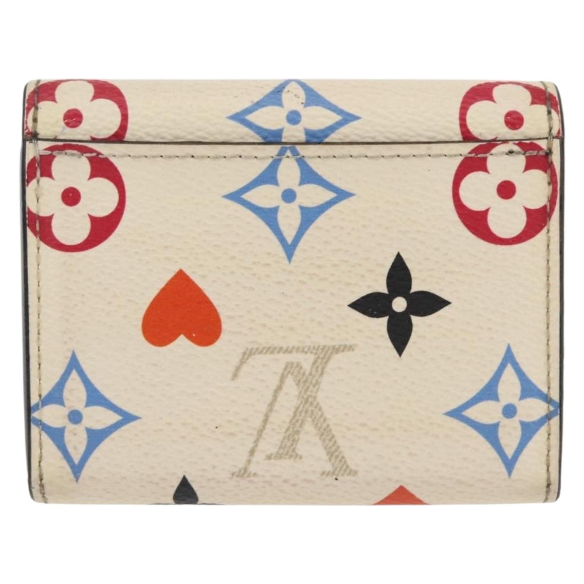 LOUIS VUITTON Monogram Game On Portefeuillezoe Wallet White M57491 Auth 143006