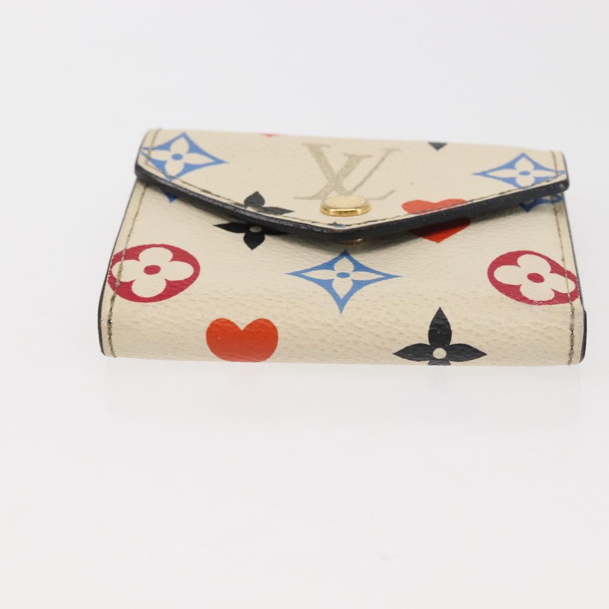 LOUIS VUITTON Monogram Game On Portefeuillezoe Wallet White M57491 Auth 143006