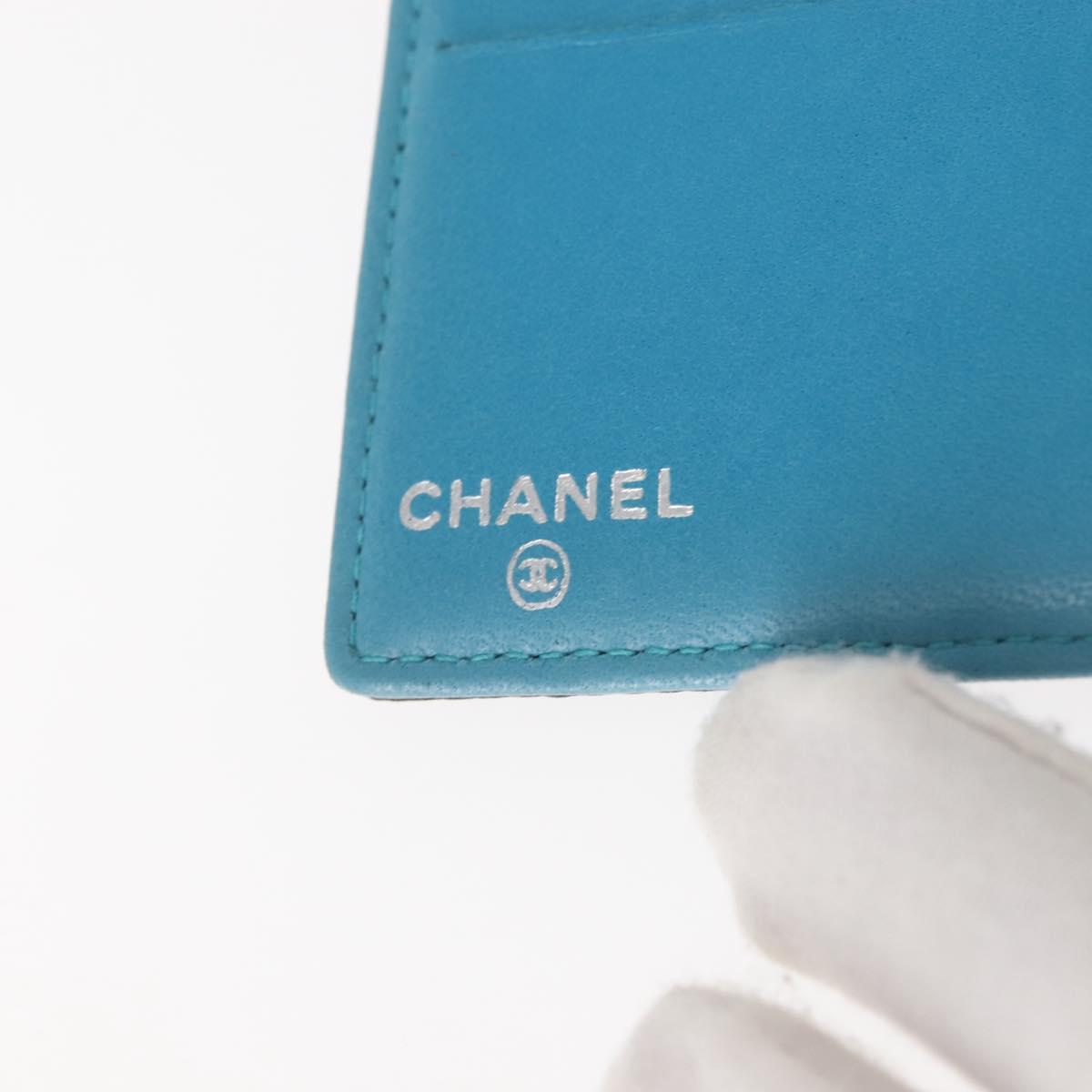 CHANEL Chain Compact Wallet Satin Black CC Auth 143013