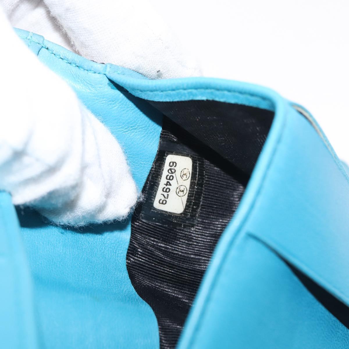 CHANEL Chain Compact Wallet Satin Black CC Auth 143013