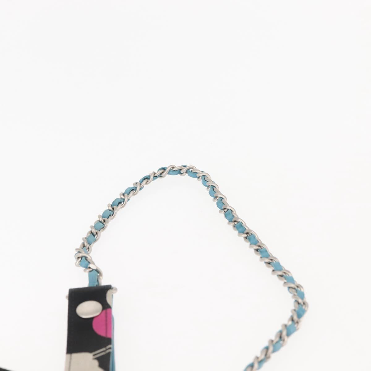 CHANEL Chain Compact Wallet Satin Black CC Auth 143013