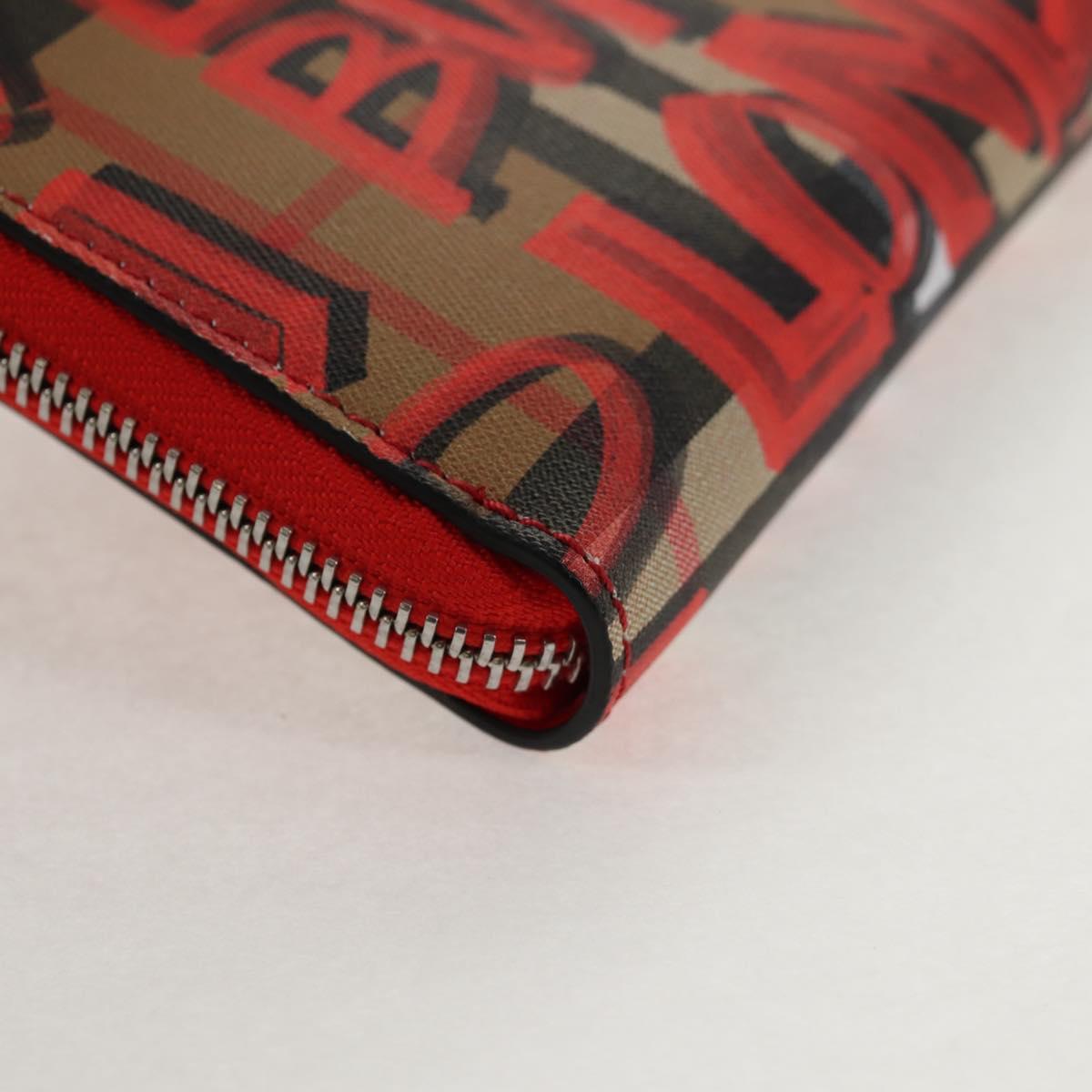BURBERRY Nova Check Graffiti Long Wallet PVC Beige Auth 143015M