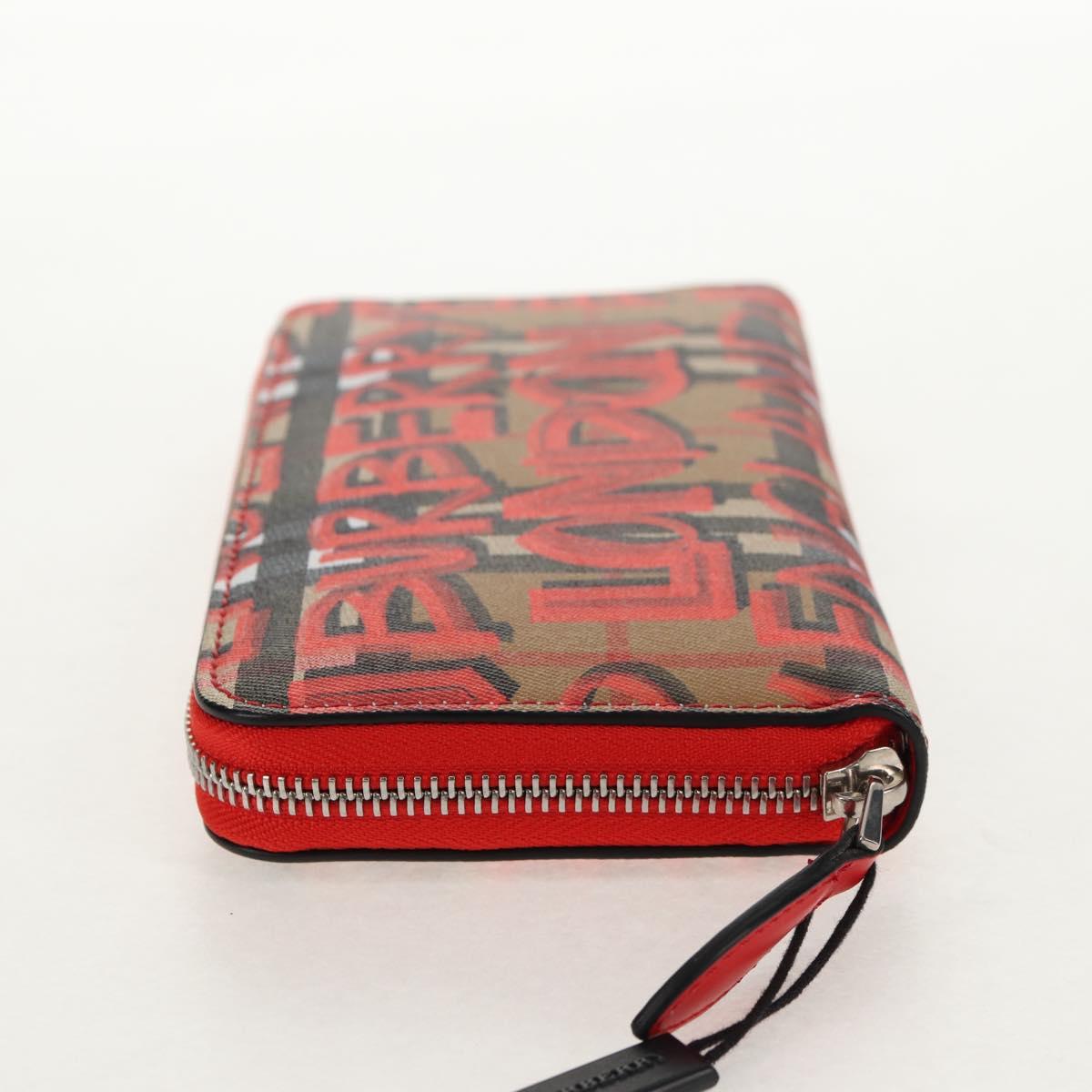 BURBERRY Nova Check Graffiti Long Wallet PVC Beige Auth 143015M