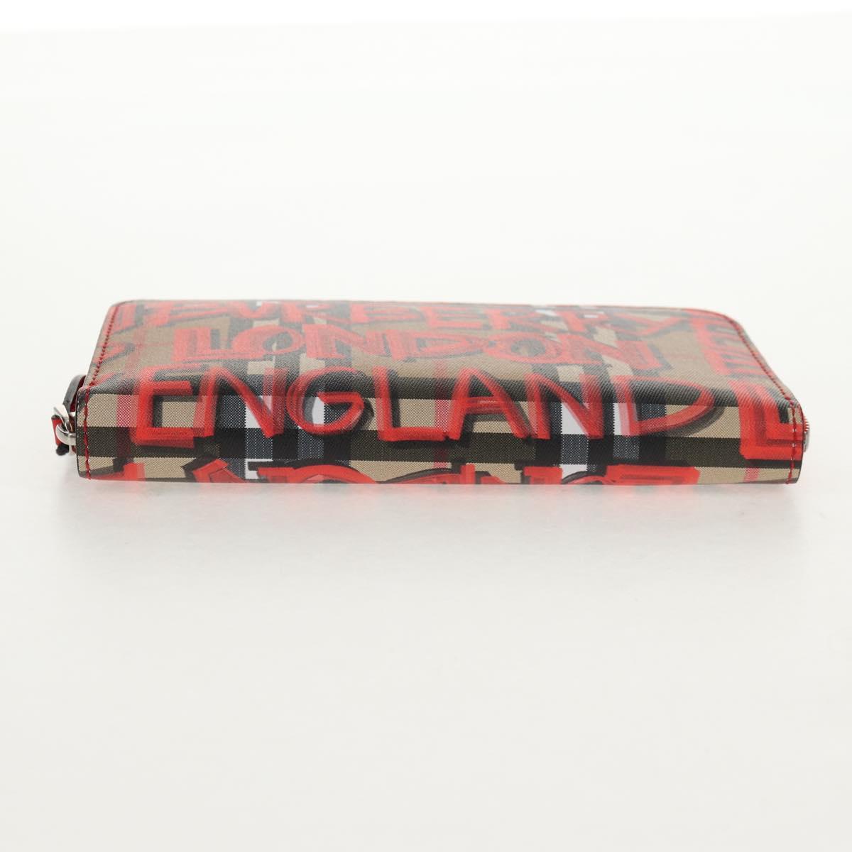 BURBERRY Nova Check Graffiti Long Wallet PVC Beige Auth 143015M