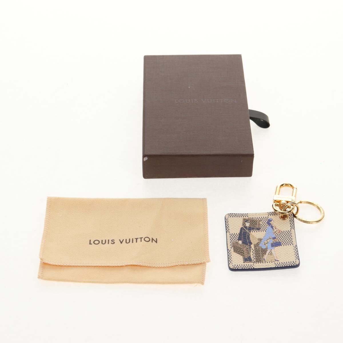 LOUIS VUITTON Damier Azur Porte Cles Illustrious Room Charm M66943 Auth 143019V