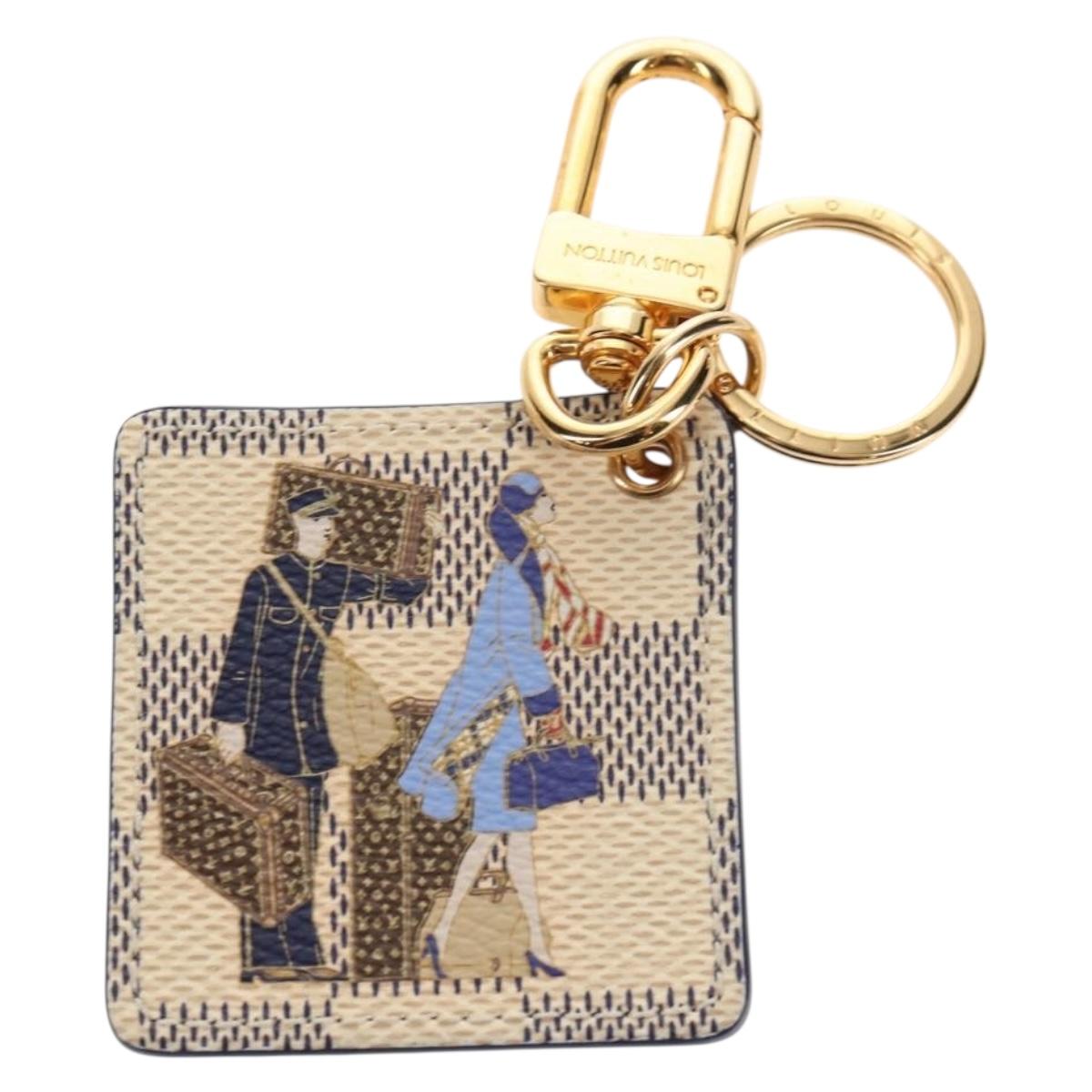 LOUIS VUITTON Damier Azur Porte Cles Illustrious Room Charm M66943 Auth 143019V