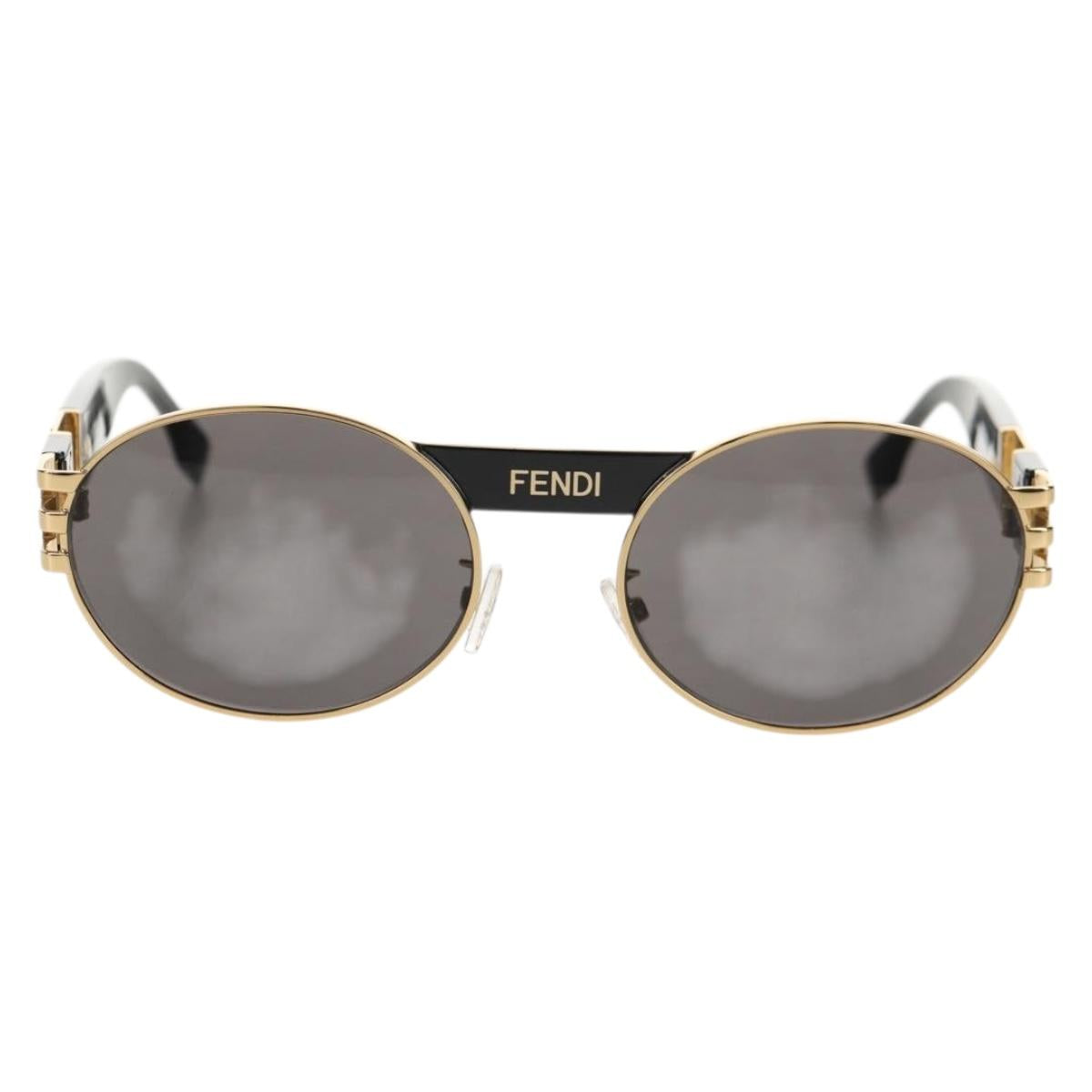 FENDI Fenderche Versace Collaboration Sunglasses metal Black Auth 143020M