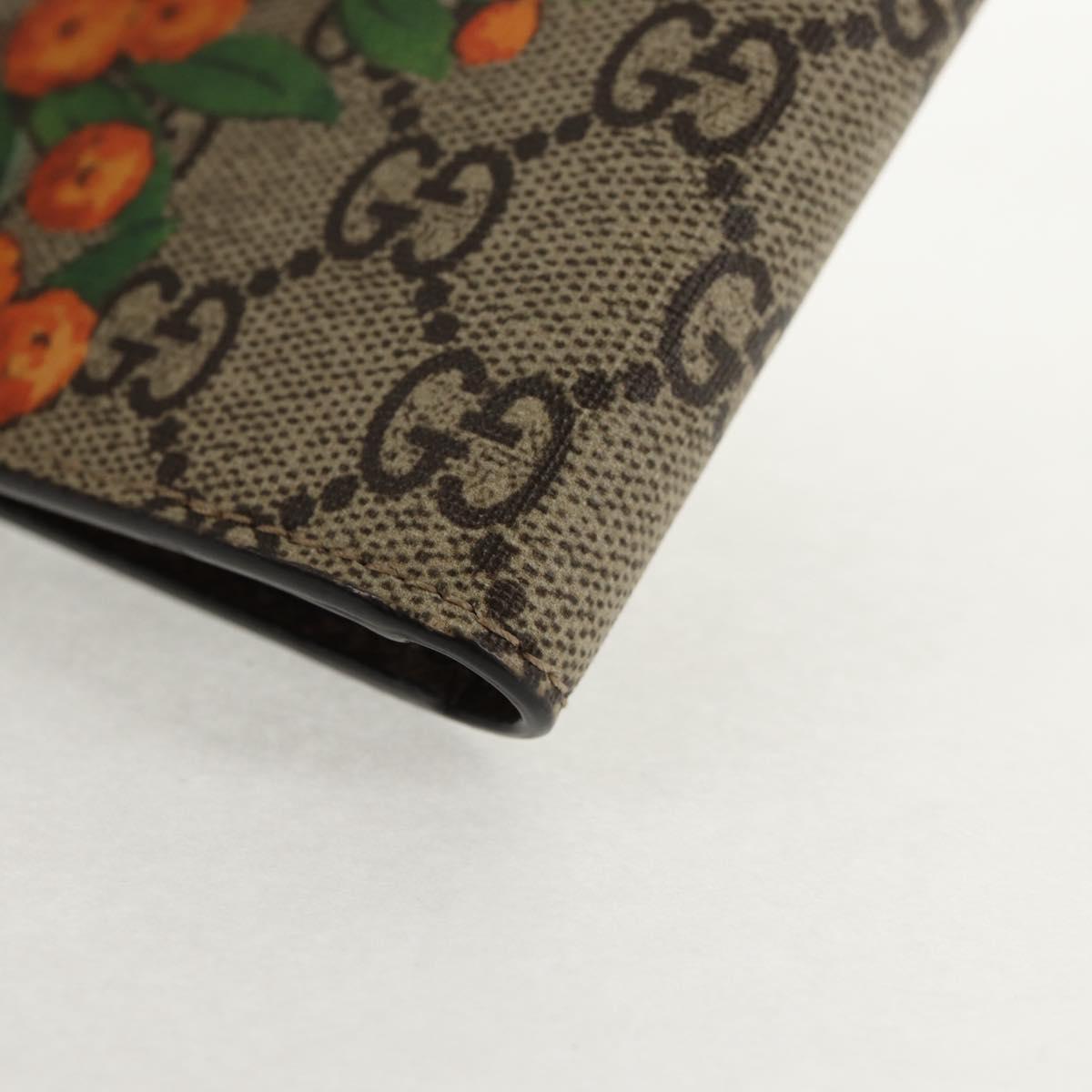 GUCCI GG Supreme Wallet PVC Beige Auth 143023M