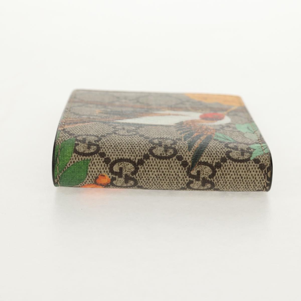 GUCCI GG Supreme Wallet PVC Beige Auth 143023M