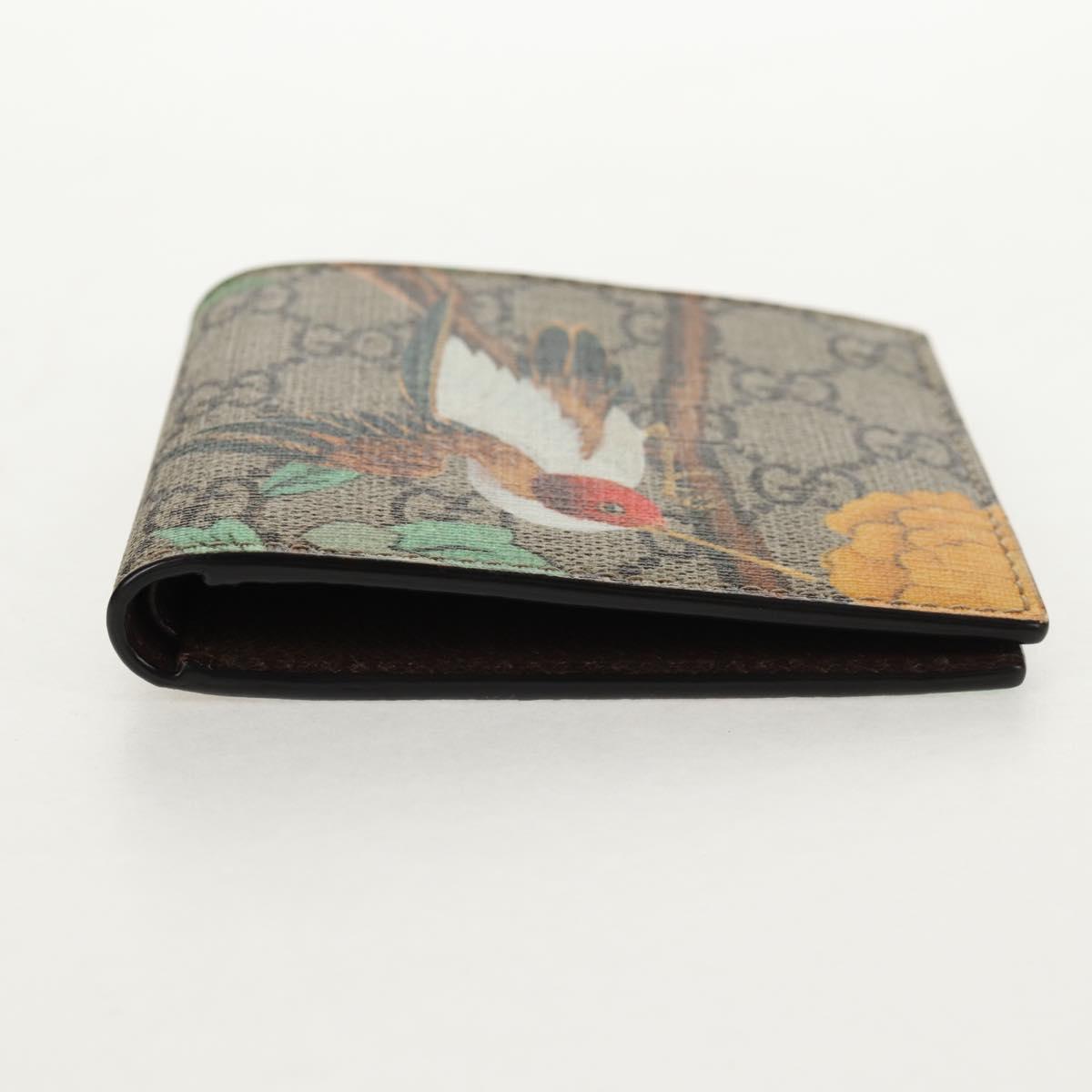 GUCCI GG Supreme Wallet PVC Beige Auth 143023M