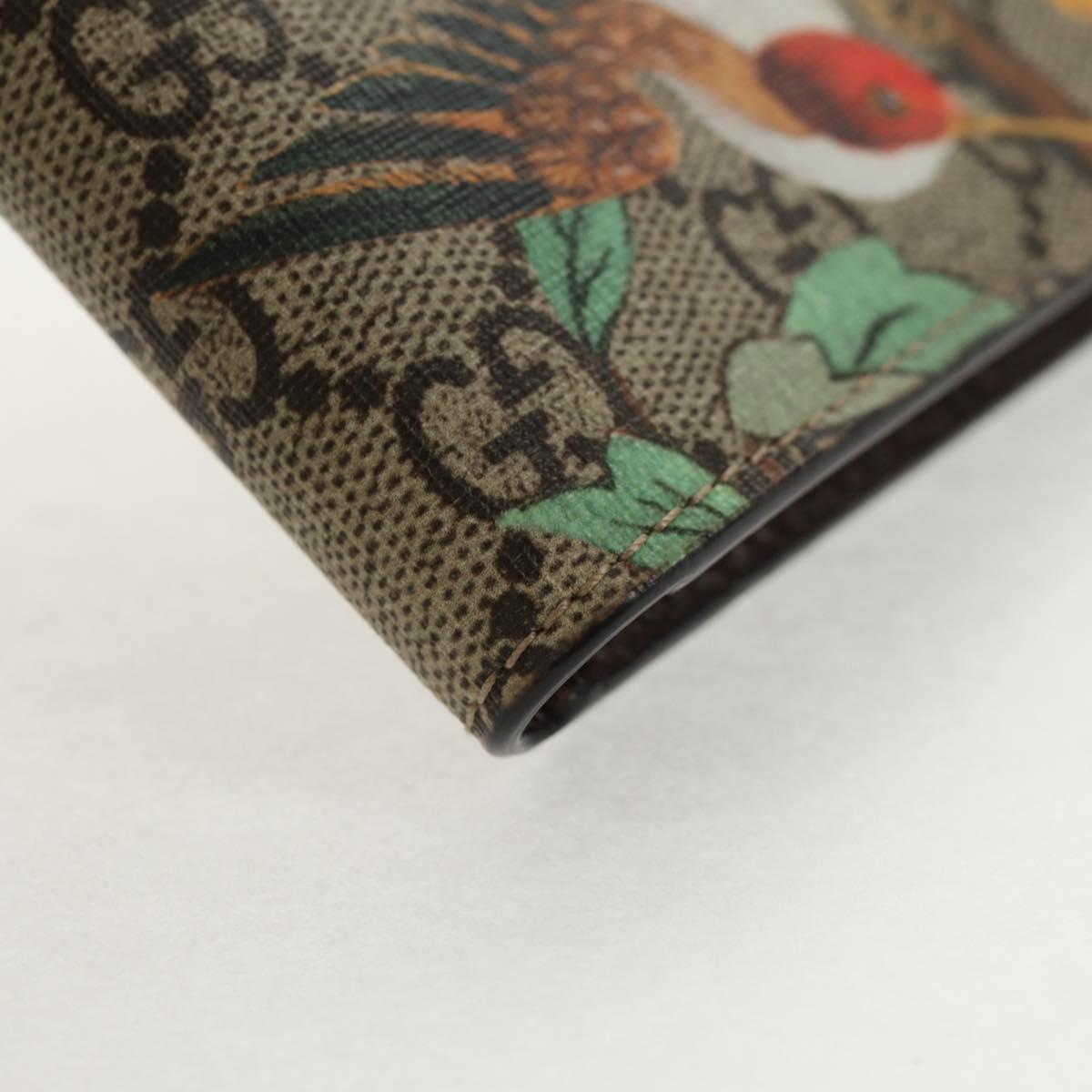 GUCCI GG Supreme Wallet PVC Beige Auth 143023M