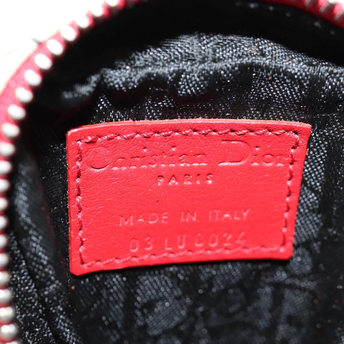 Christian Dior Hardcore Pouch Canvas White Red Auth 143024V