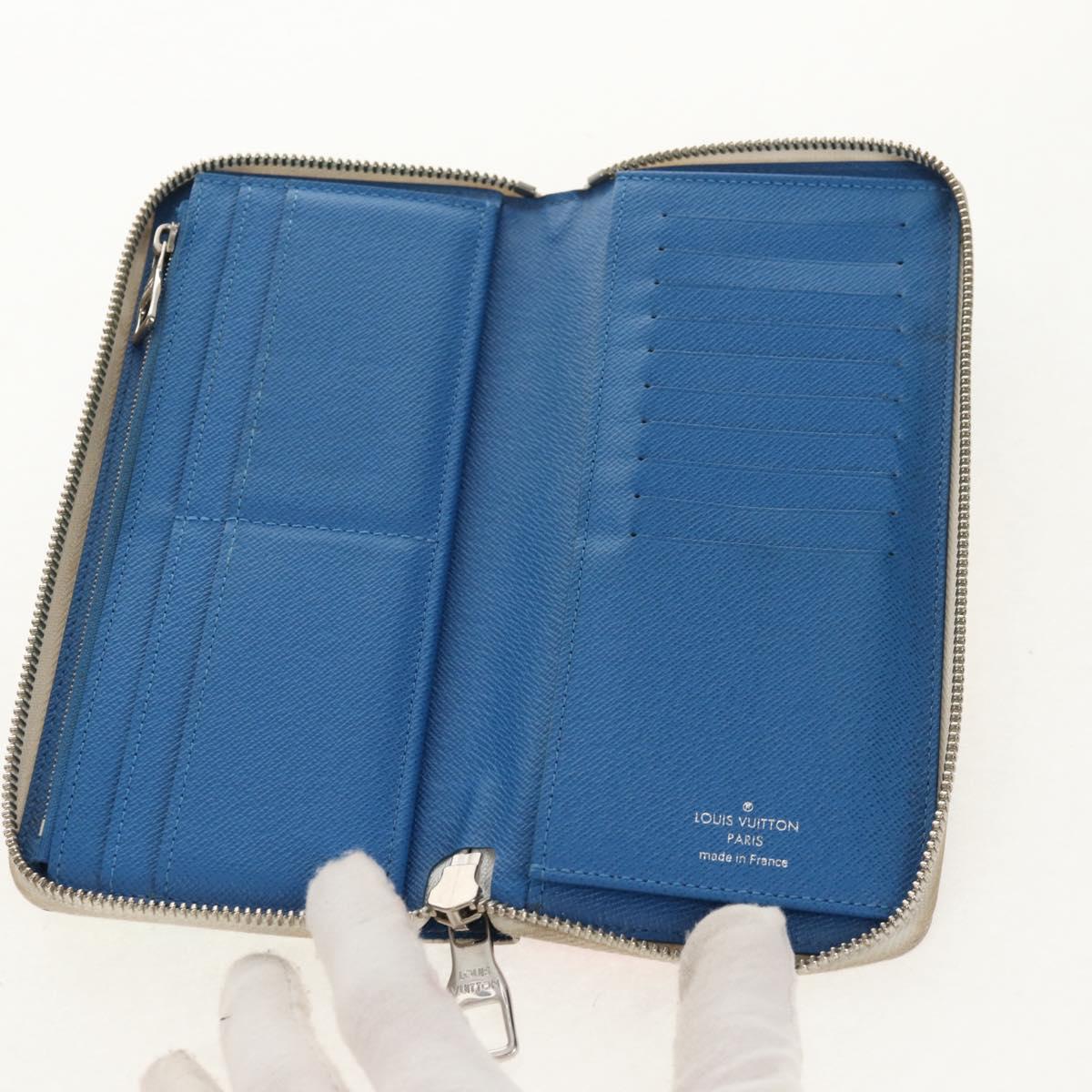 LOUIS VUITTON Monogram Watercolor Zippy Wallet Vertical Blue M80499 Auth 143028A