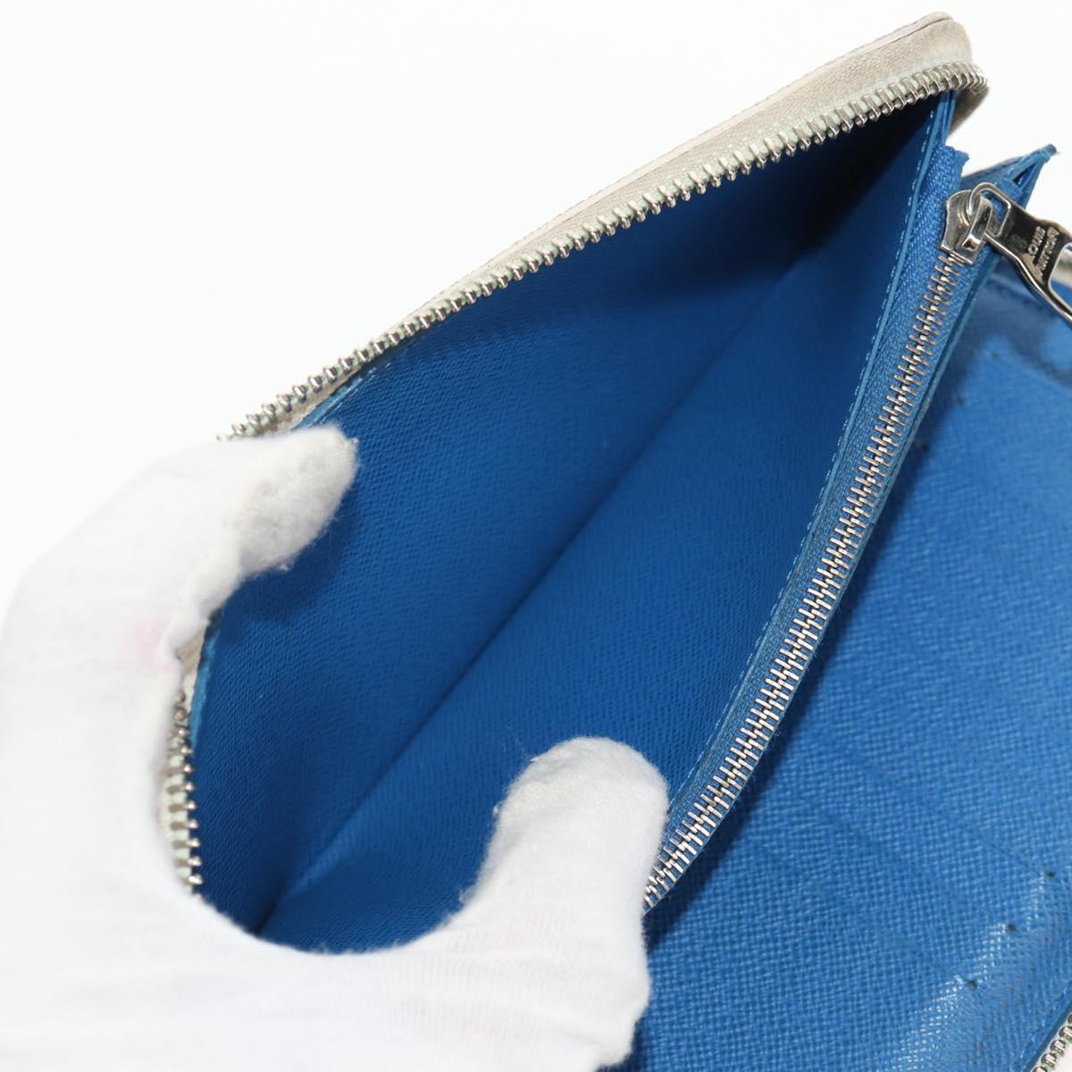 LOUIS VUITTON Monogram Watercolor Zippy Wallet Vertical Blue M80499 Auth 143028A