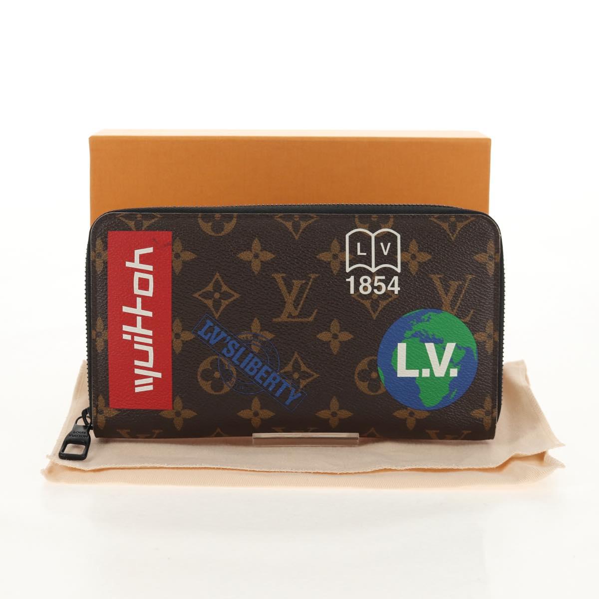 LOUIS VUITTON Monogram Logo Story Zippy Organizer Wallet M67826 LV Auth 143029V
