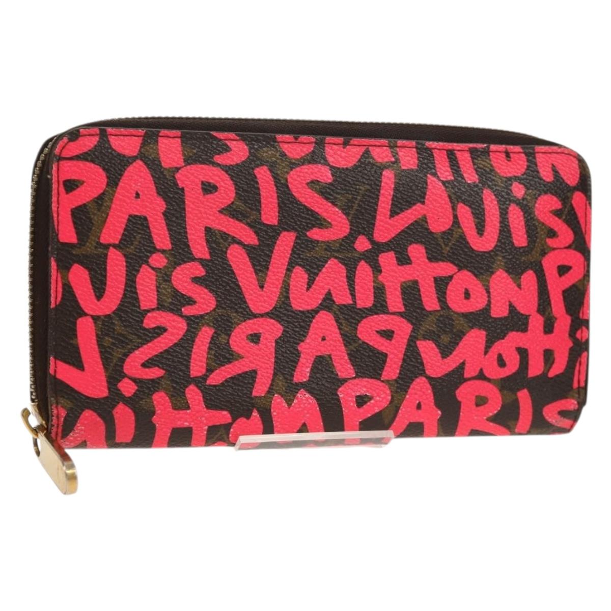 LOUIS VUITTON Monogram Graffiti Zippy Wallet Wallet Pink M93710 Auth 143030V