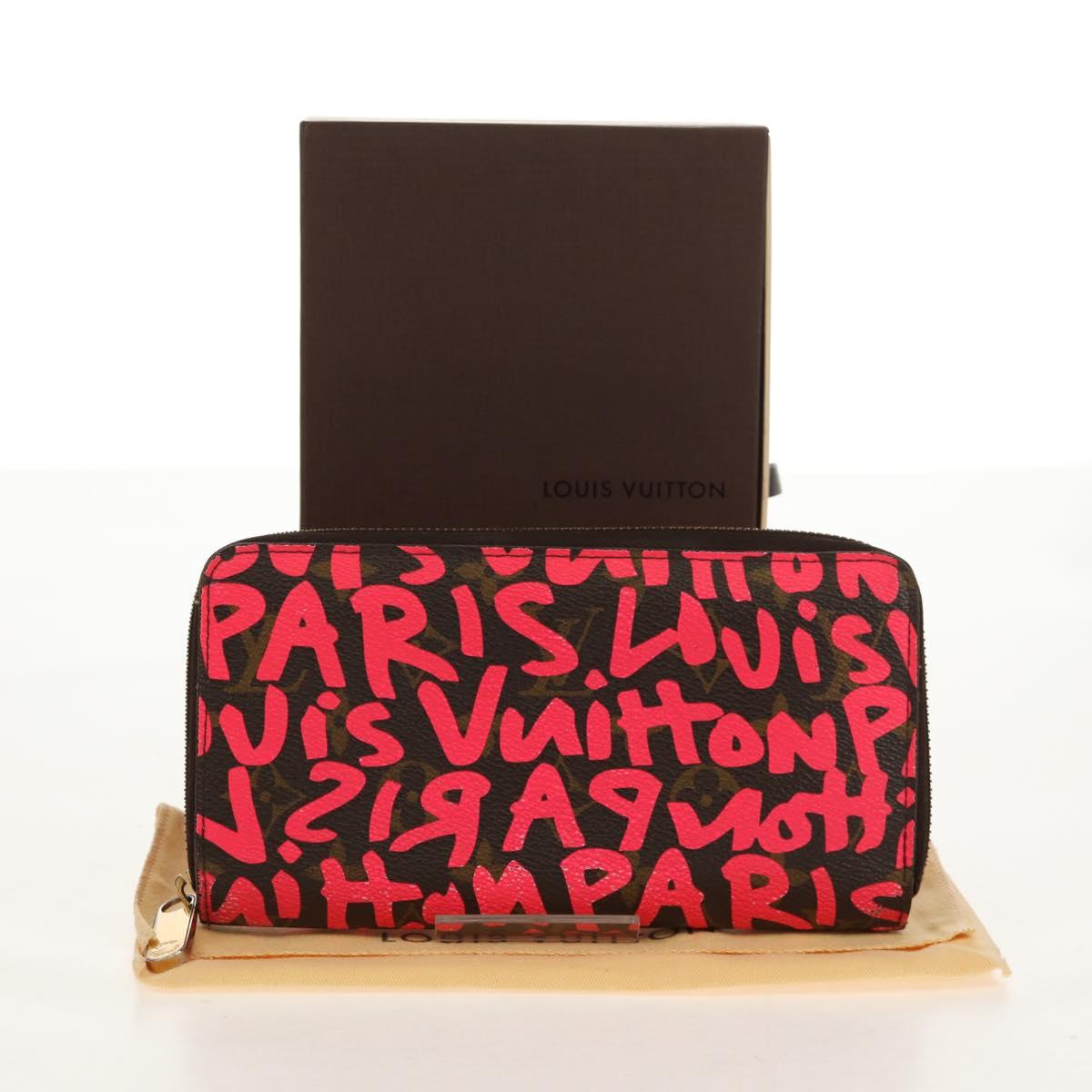 LOUIS VUITTON Monogram Graffiti Zippy Wallet Wallet Pink M93710 Auth 143030V