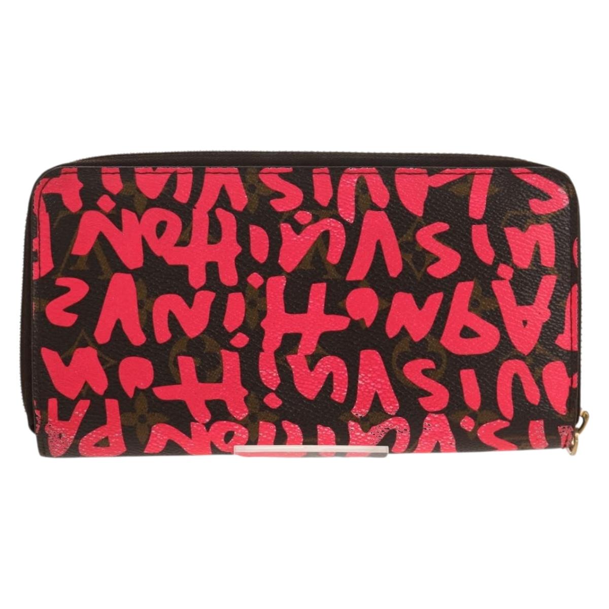LOUIS VUITTON Monogram Graffiti Zippy Wallet Wallet Pink M93710 Auth 143030V