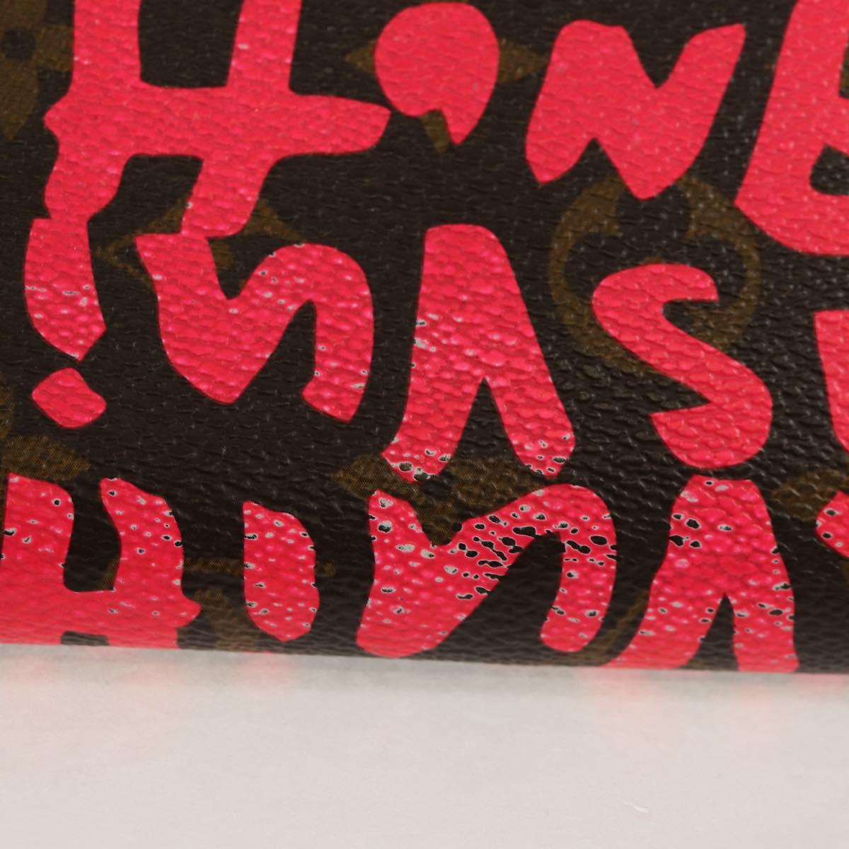 LOUIS VUITTON Monogram Graffiti Zippy Wallet Wallet Pink M93710 Auth 143030V