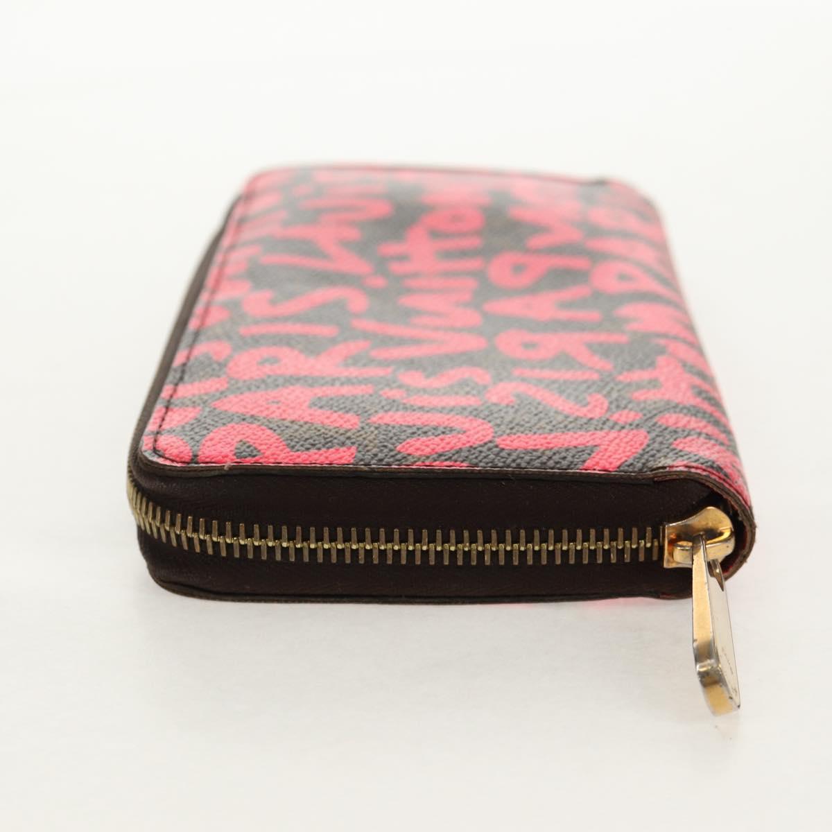 LOUIS VUITTON Monogram Graffiti Zippy Wallet Wallet Pink M93710 Auth 143030V