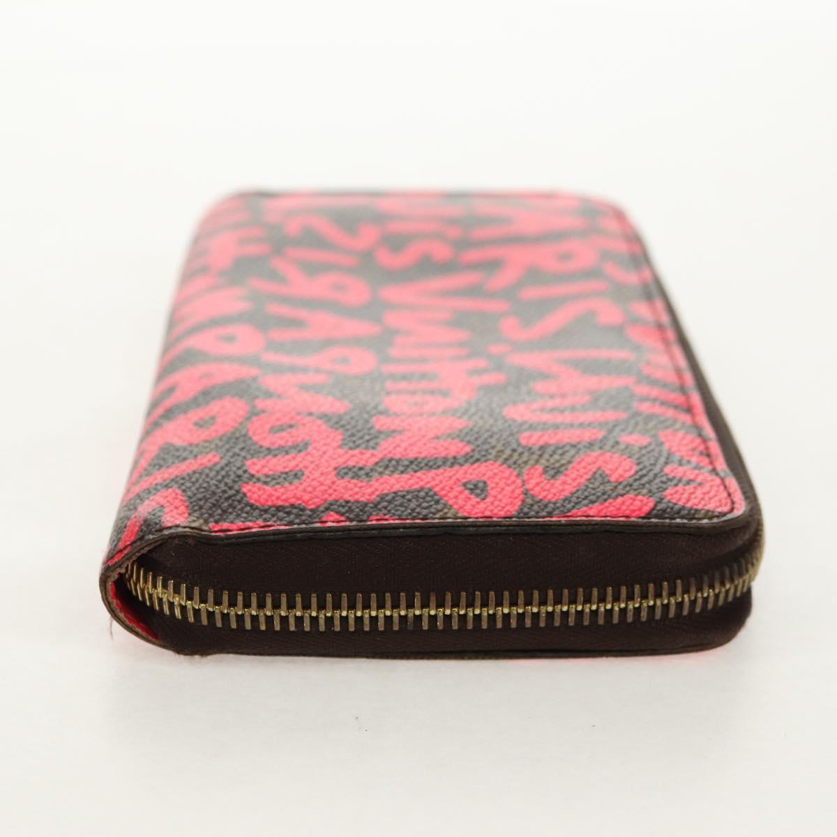 LOUIS VUITTON Monogram Graffiti Zippy Wallet Wallet Pink M93710 Auth 143030V