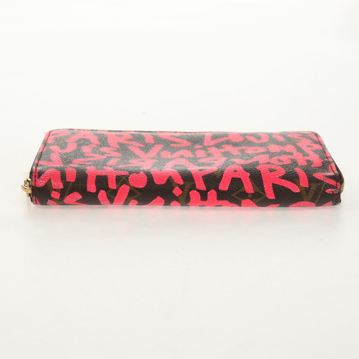 LOUIS VUITTON Monogram Graffiti Zippy Wallet Wallet Pink M93710 Auth 143030V