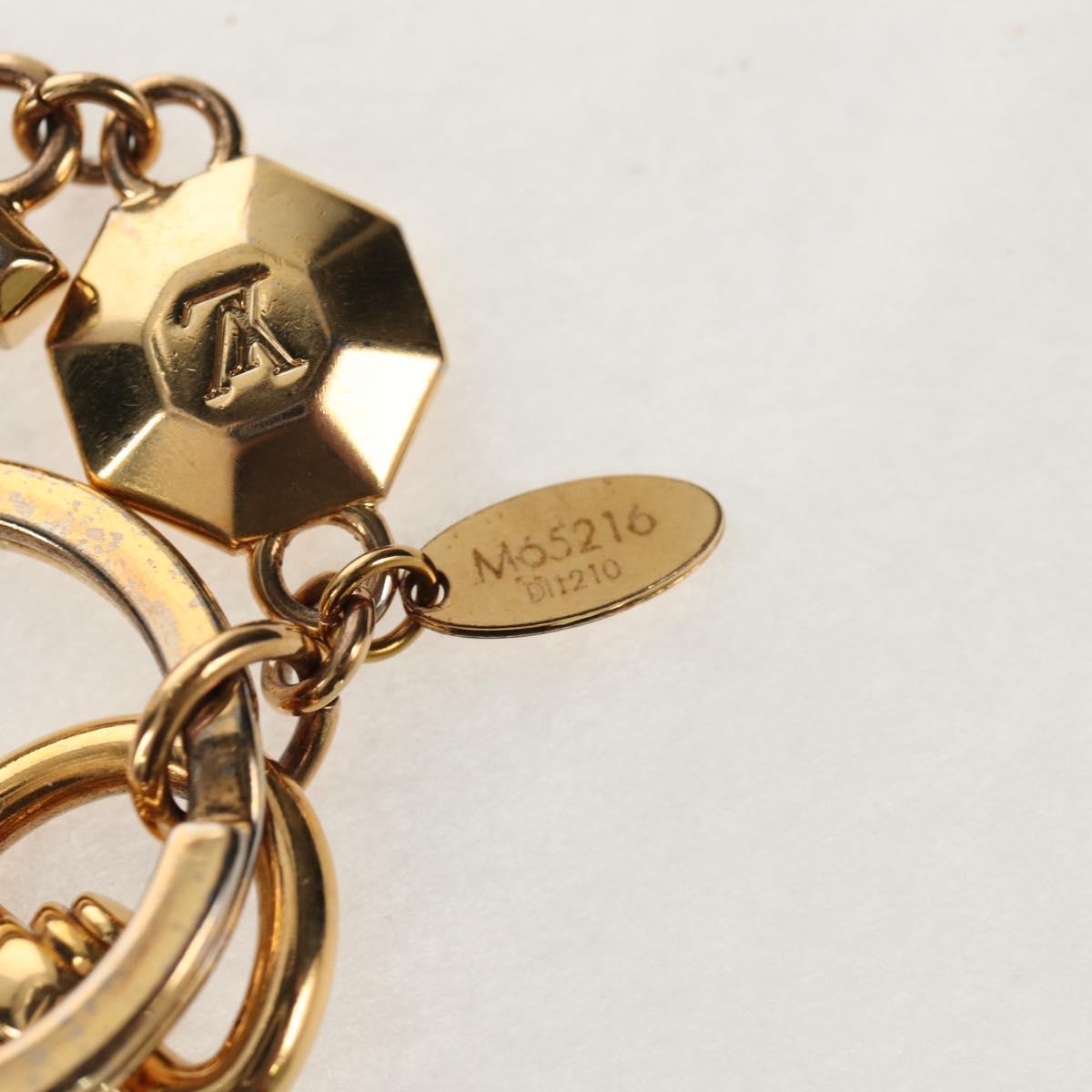 LOUIS VUITTON Porte Cles LV Facet Key Holder metal Gold M65216 LV Auth 143035M