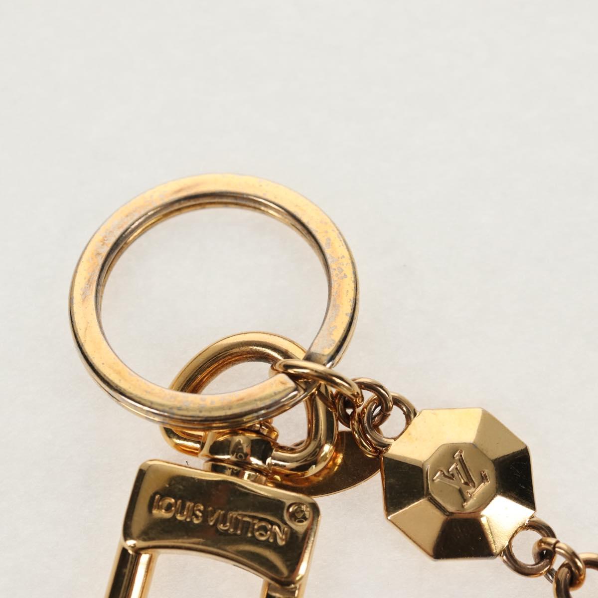 LOUIS VUITTON Porte Cles LV Facet Key Holder metal Gold M65216 LV Auth 143035M