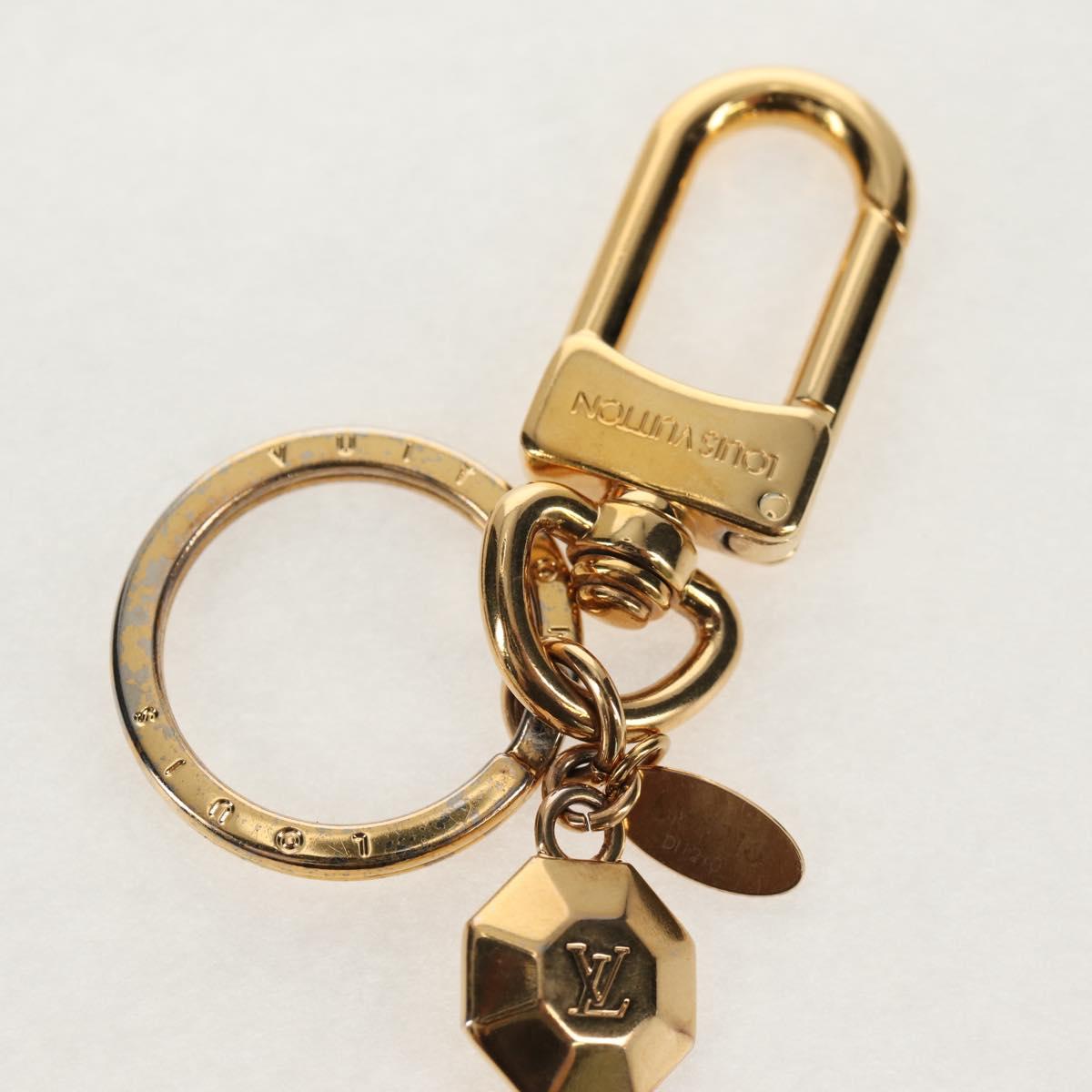 LOUIS VUITTON Porte Cles LV Facet Key Holder metal Gold M65216 LV Auth 143035M