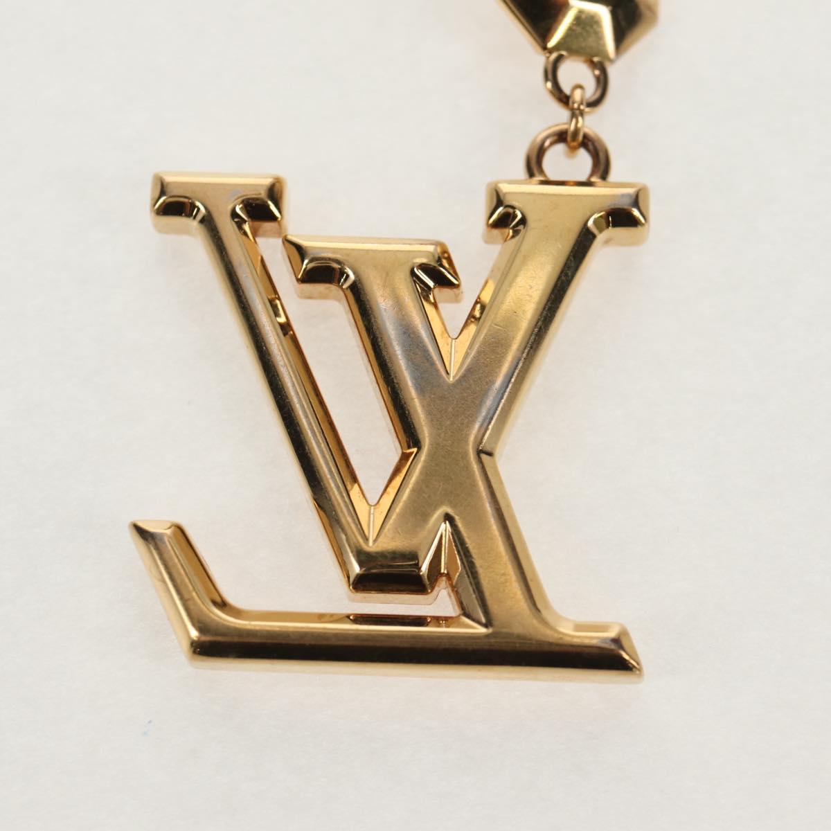 LOUIS VUITTON Porte Cles LV Facet Key Holder metal Gold M65216 LV Auth 143035M