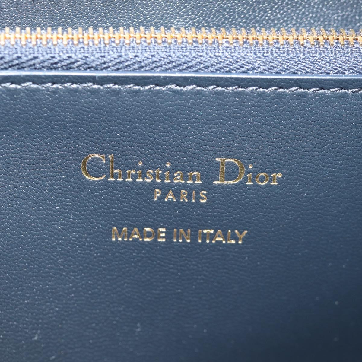 Christian Dior Trotter Canvas Oblique Jacquard Long Wallet Navy Auth 143038SAM