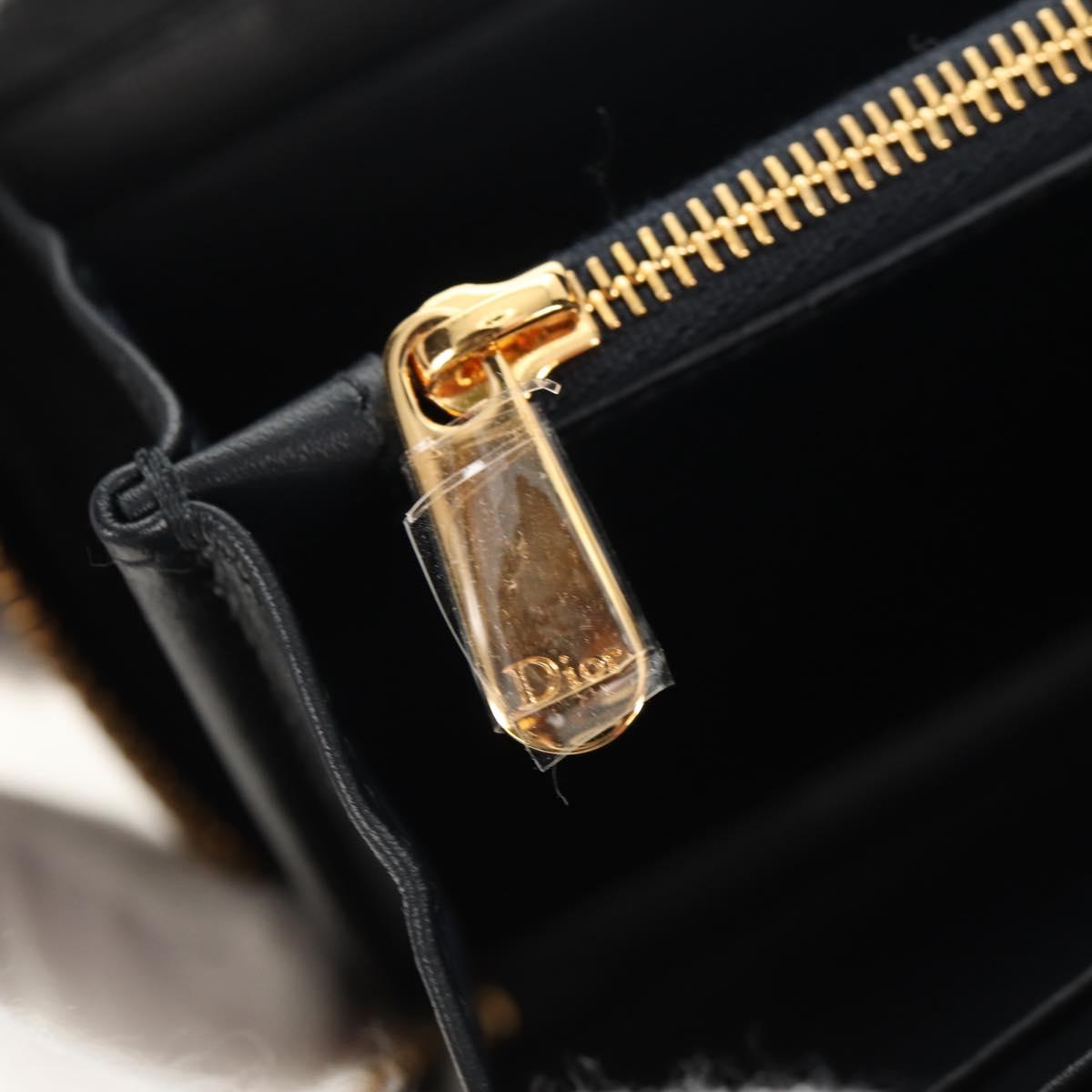 Christian Dior Trotter Canvas Oblique Jacquard Long Wallet Navy Auth 143038SAM