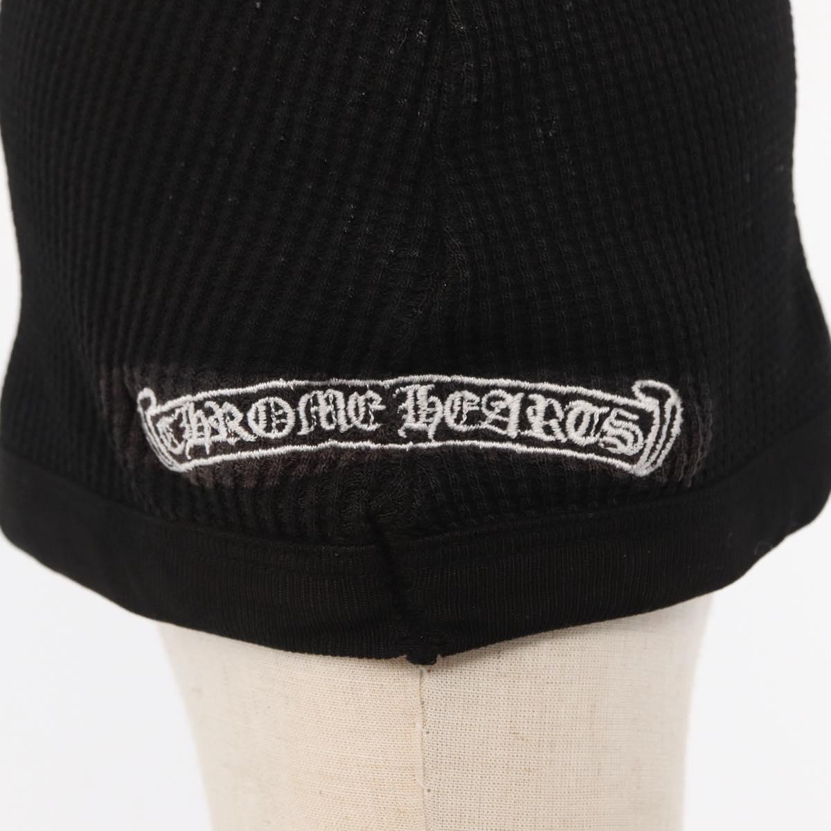 Chrome Hearts Vinegar Scroll Label Thermal Beanie Cotton Black Auth 143039M
