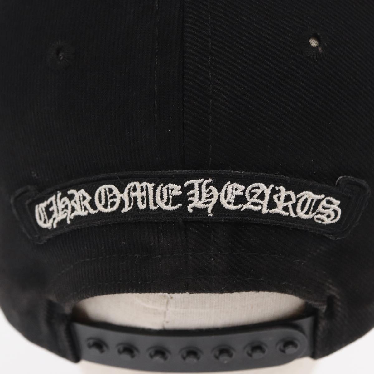 Chrome Hearts CH Plus Vertical Logo Denim Trucker Cap Cotton Black Auth 143040M