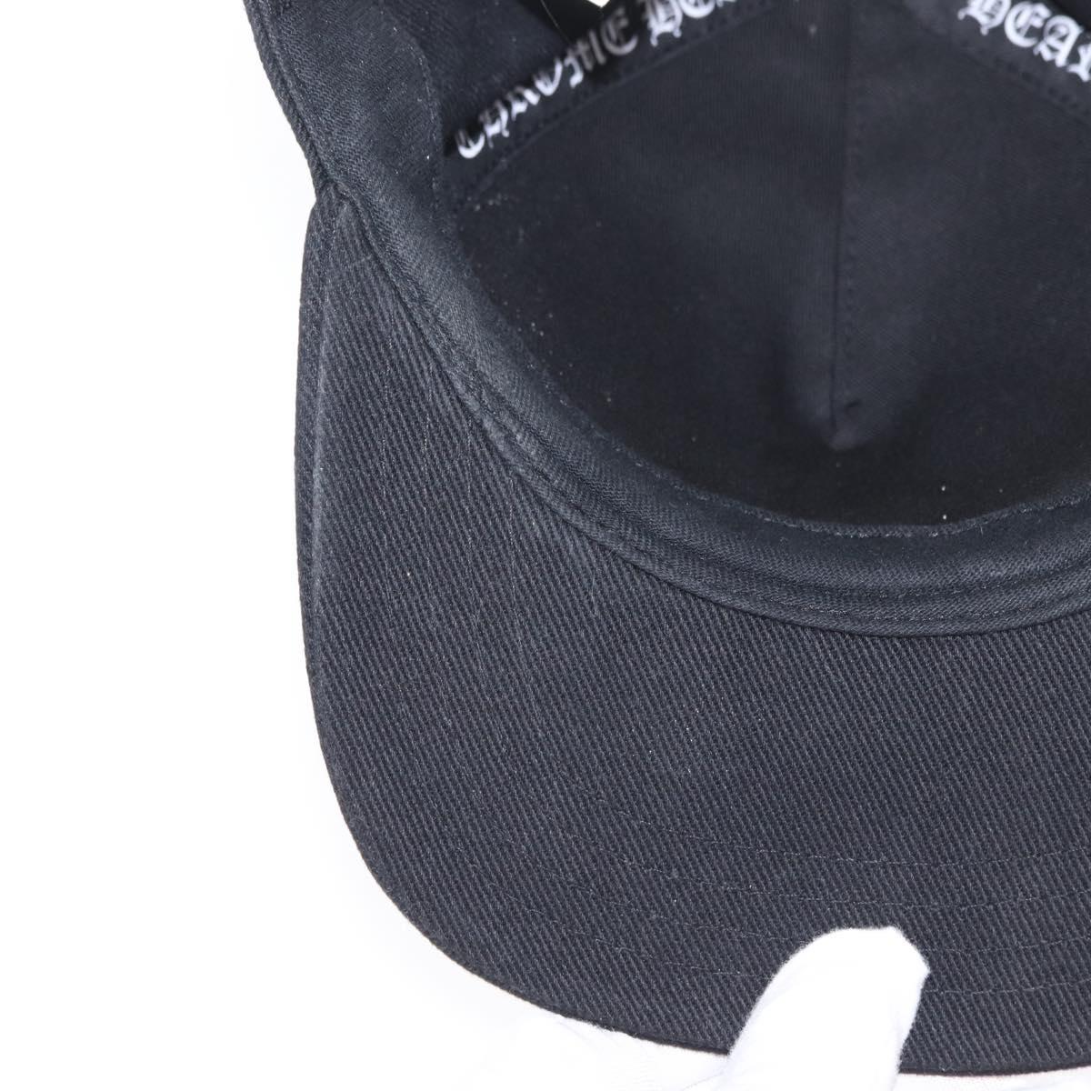 Chrome Hearts CH Plus Vertical Logo Denim Trucker Cap Cotton Black Auth 143040M