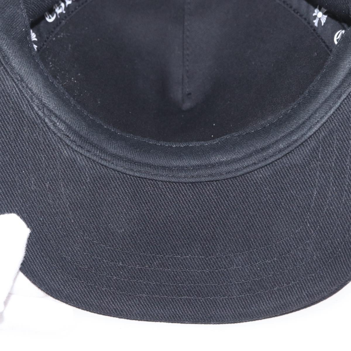 Chrome Hearts CH Plus Vertical Logo Denim Trucker Cap Cotton Black Auth 143040M