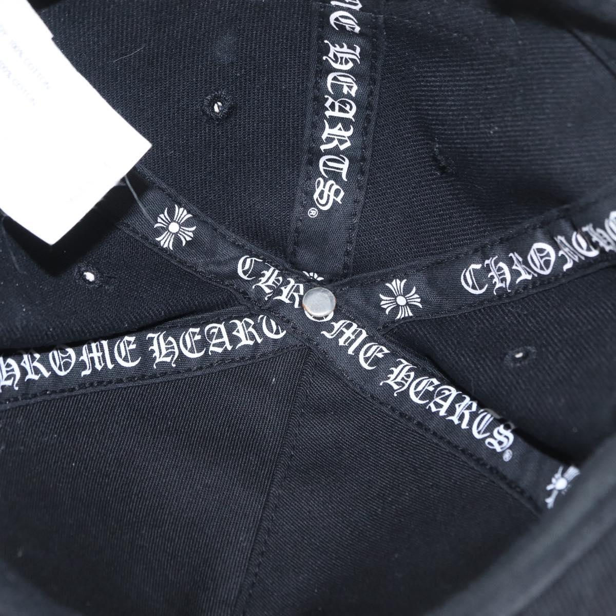 Chrome Hearts CH Plus Vertical Logo Denim Trucker Cap Cotton Black Auth 143040M