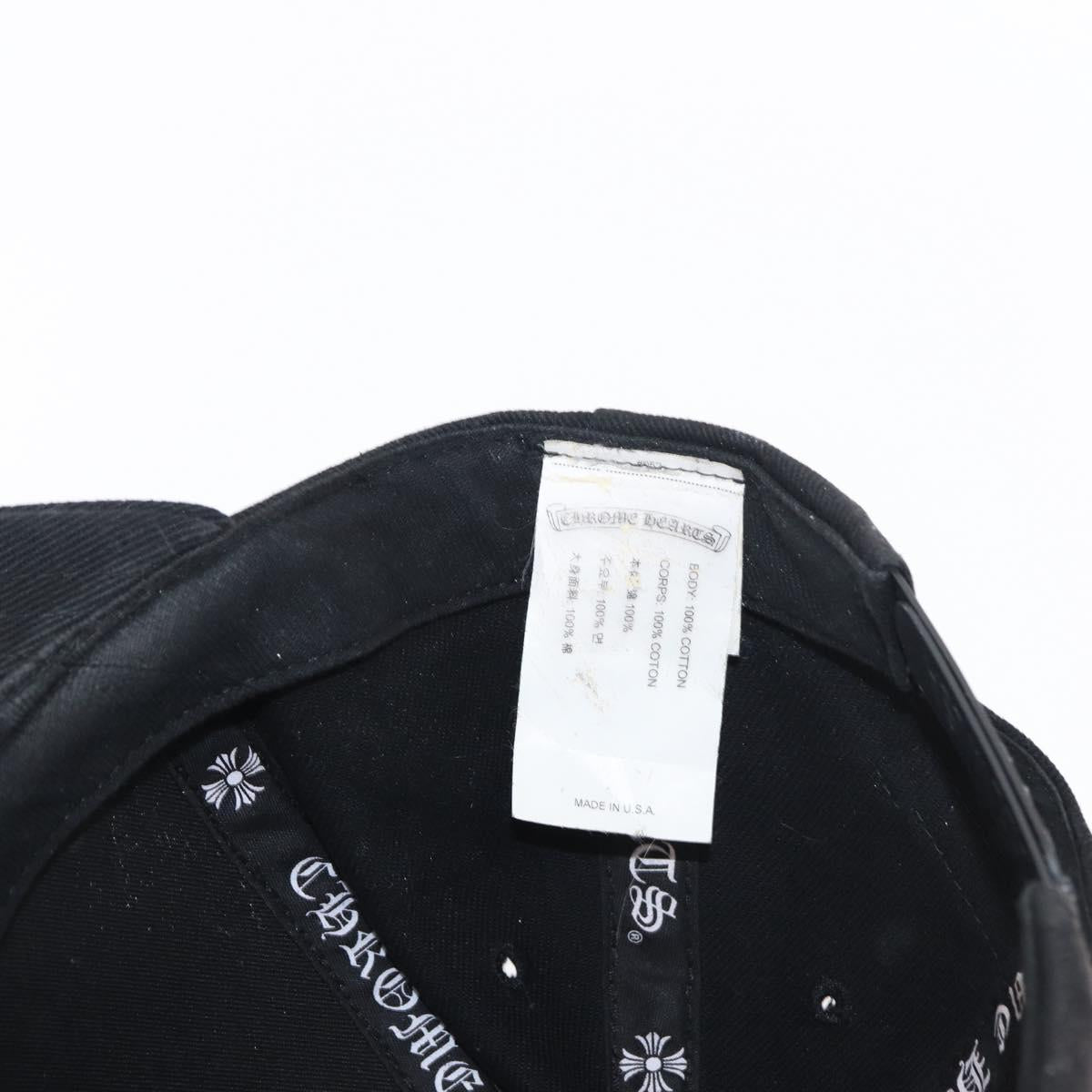 Chrome Hearts CH Plus Vertical Logo Denim Trucker Cap Cotton Black Auth 143040M