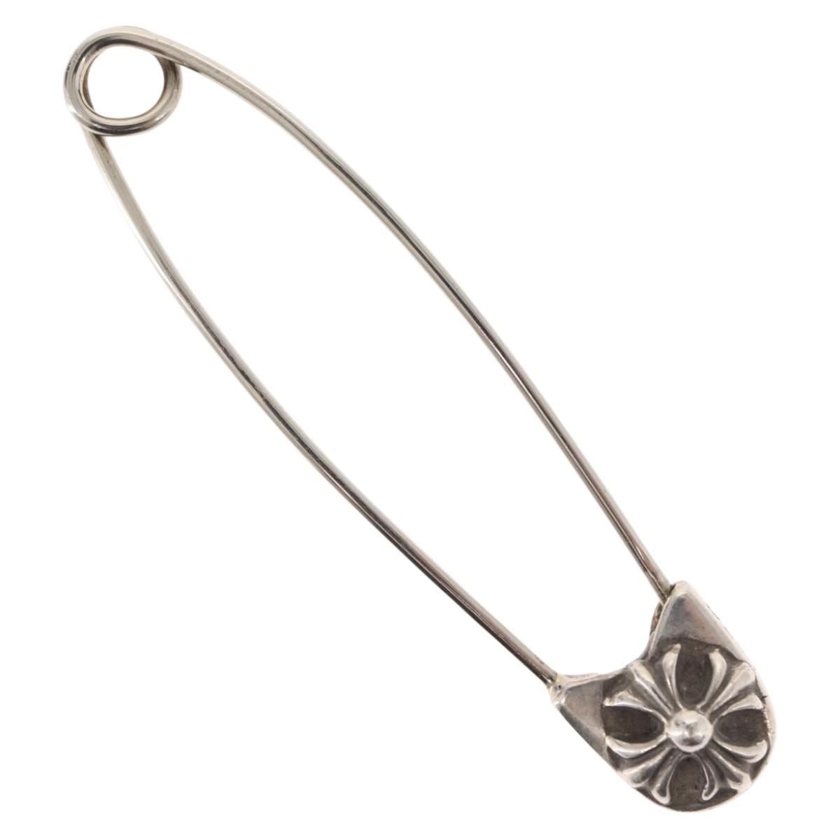 Chrome Hearts CH Plus Large Safety Pin Tie pin Ag925 Silver Auth 143054M