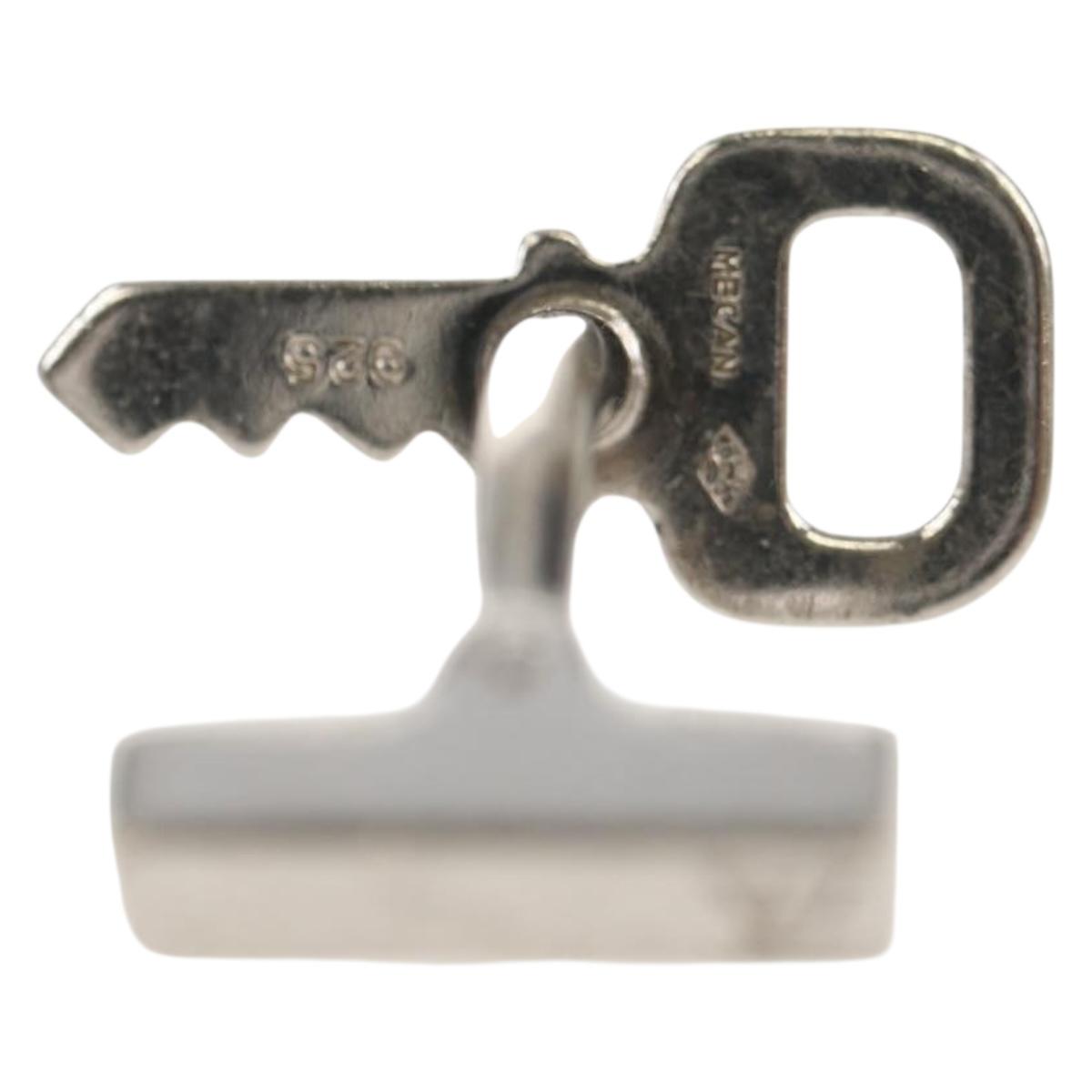 LOUIS VUITTON Bouton De Manchette Cadena Eclet Padlock Ag925 Silver Auth 143056M