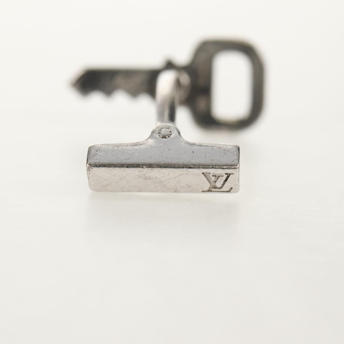 LOUIS VUITTON Bouton De Manchette Cadena Eclet Padlock Ag925 Silver Auth 143056M