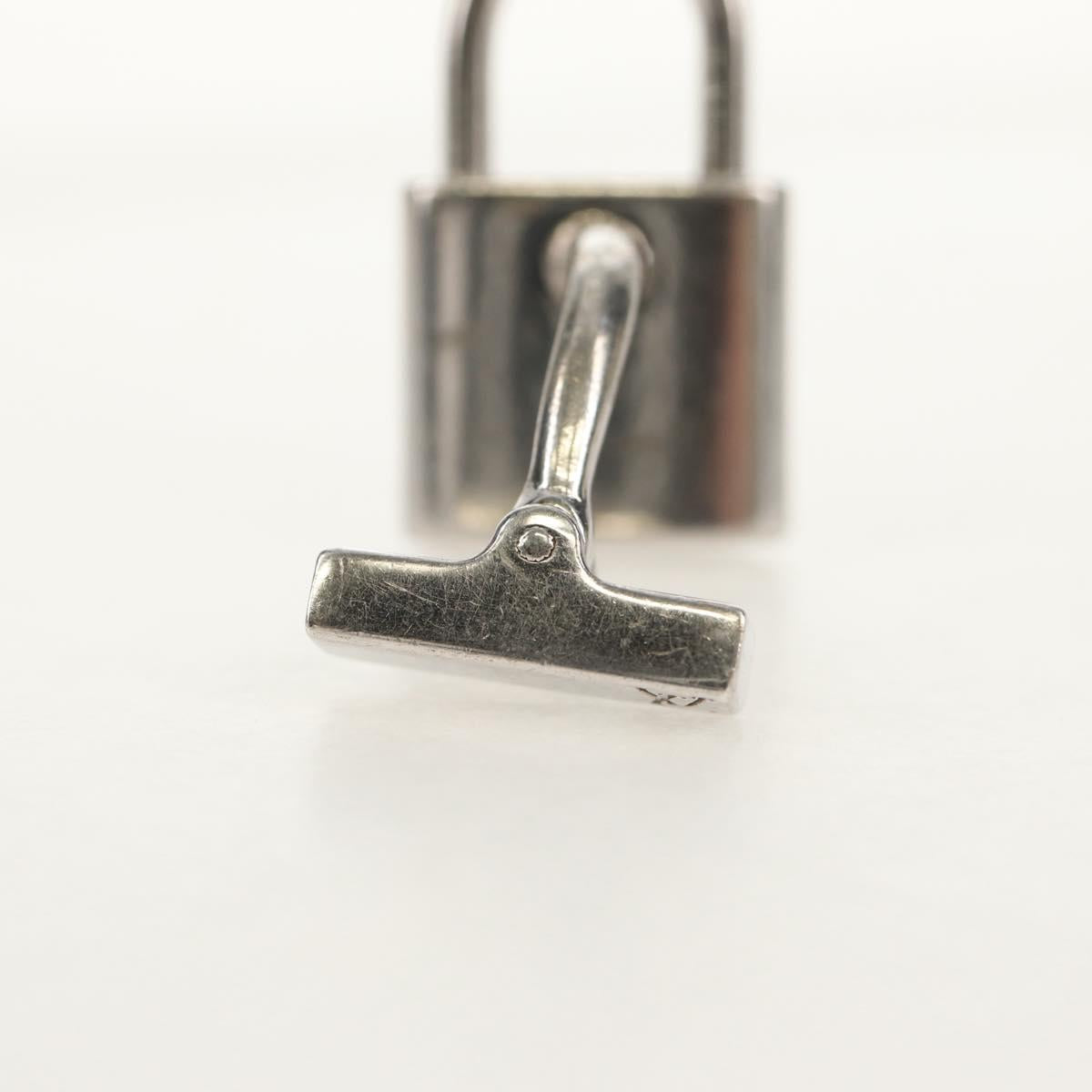 LOUIS VUITTON Bouton De Manchette Cadena Eclet Padlock Ag925 Silver Auth 143056M