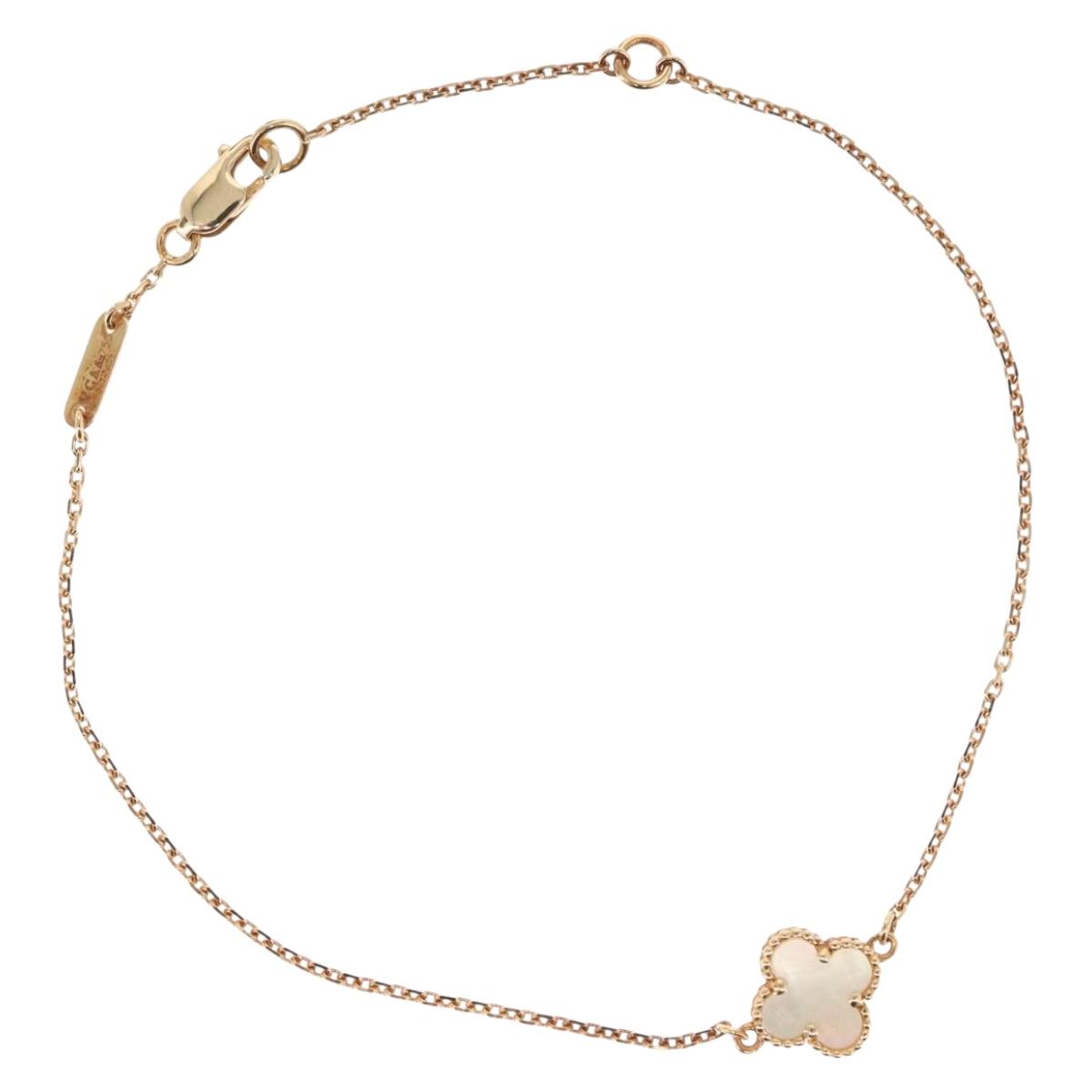 Van Cleef & Arpels Sweet Alhambra Mother Of Pearl 18K gold 750 Auth 143057SM