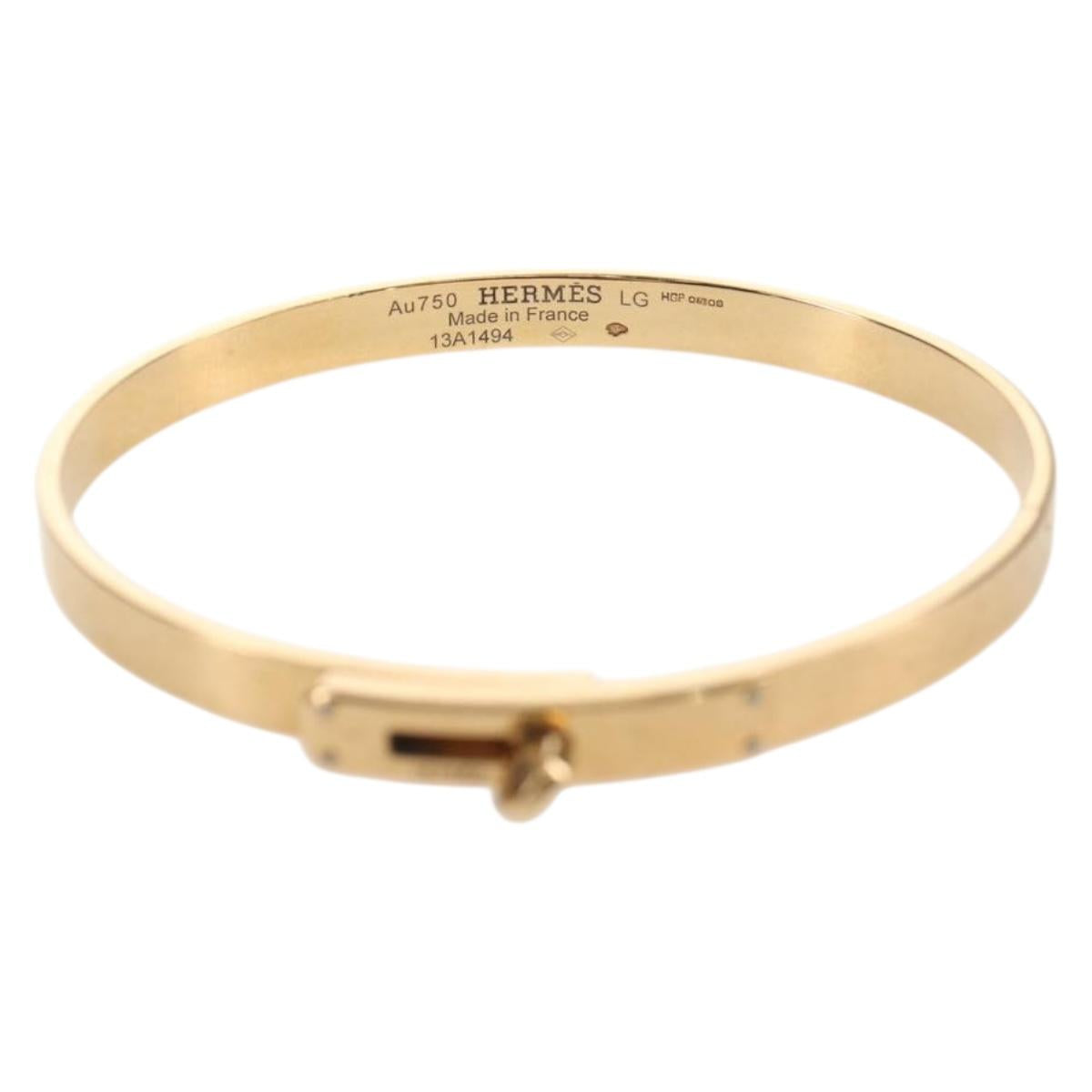 HERMES Kelly Bracelet PM 4P Diamond Bracelet 18K gold 750 Gold Auth 143058SM